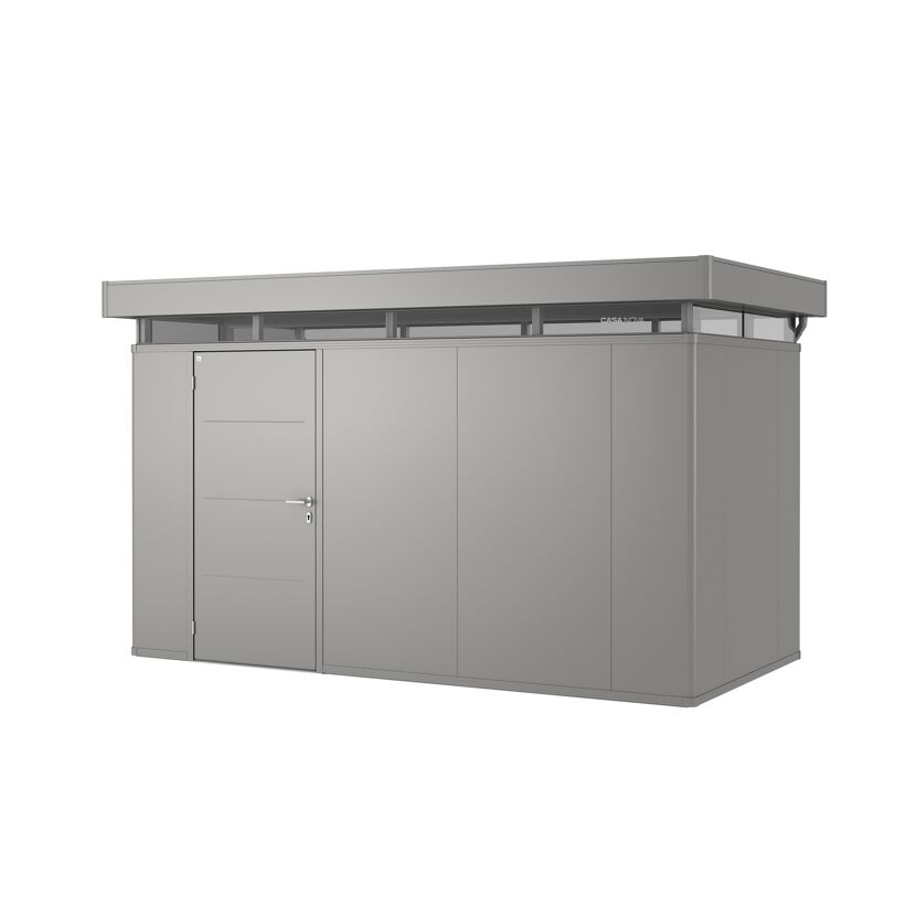 Gartenhaus 'CasaNova' 4 x 2 quarzgrau-metallic Einzeltür links
