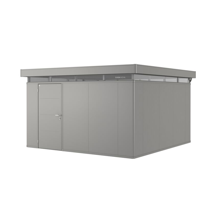 Gartenhaus 'CasaNova' 4 x 4 quarzgrau-metallic Einzeltür links