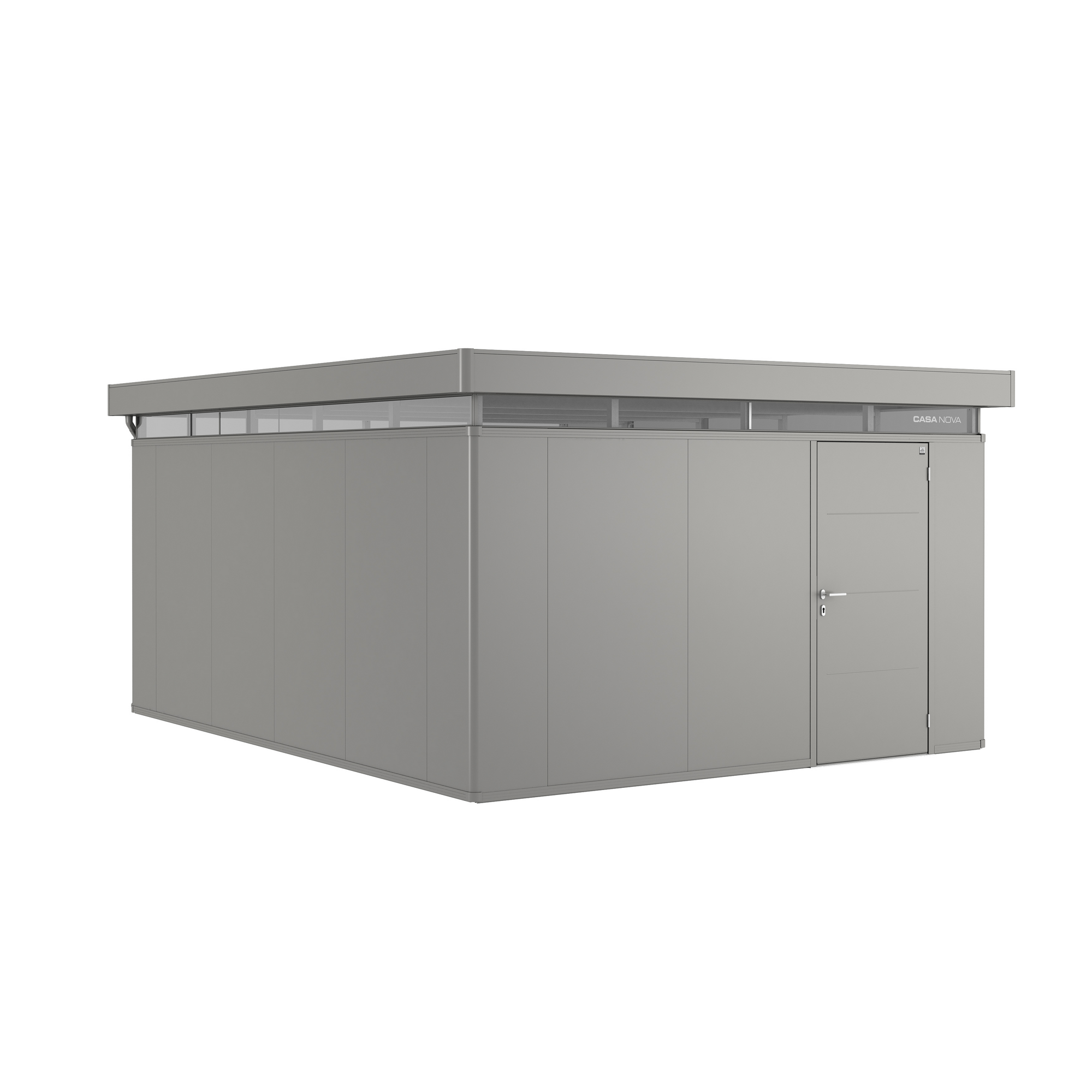 Gartenhaus 'CasaNova' 4 x 5 quarzgrau-metallic Einzeltür rechts
