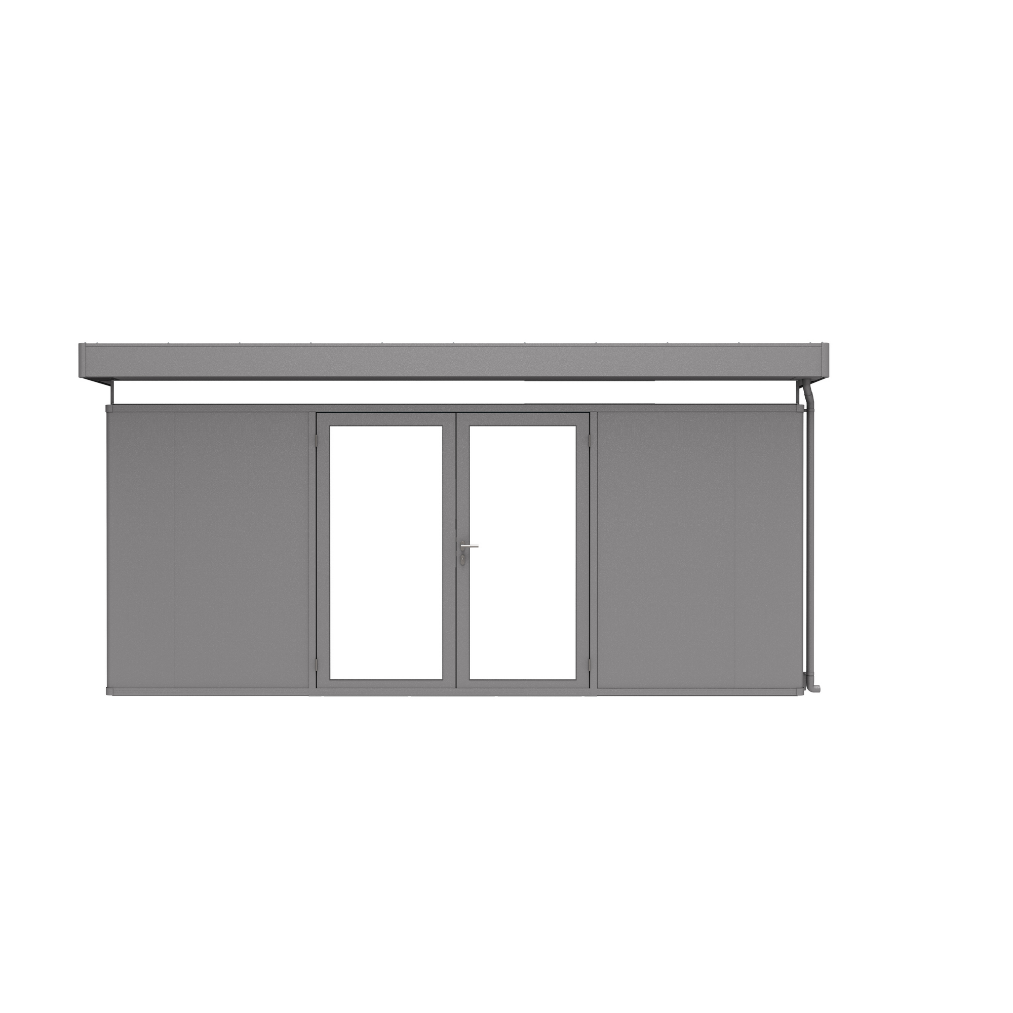 Gartenhaus 'CasaNova' 4 x 5 quarzgrau-metallic Einzeltür rechts