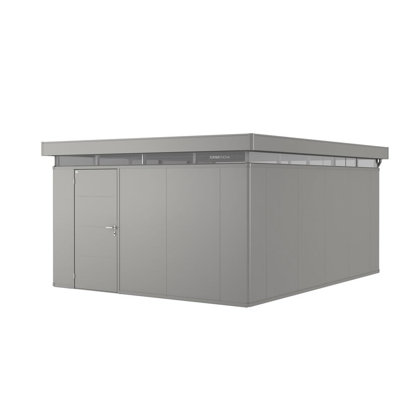 Gartenhaus 'CasaNova' 4 x 5 quarzgrau-metallic Einzeltür links