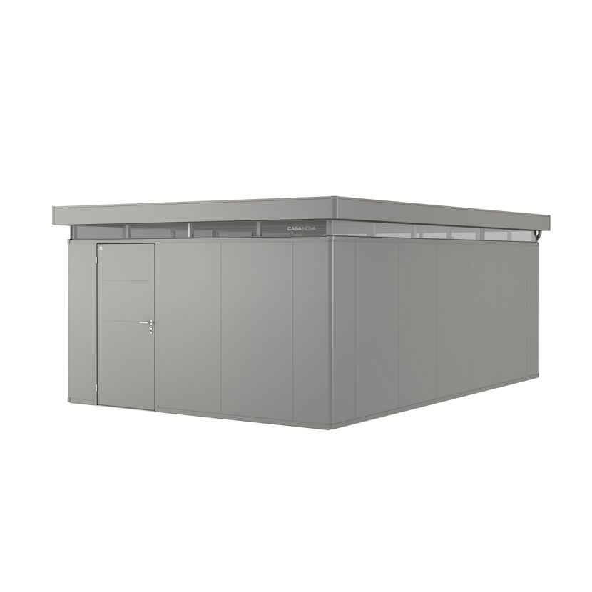 Gartenhaus 'CasaNova' 4 x 6 quarzgrau-metallic Einzeltür links