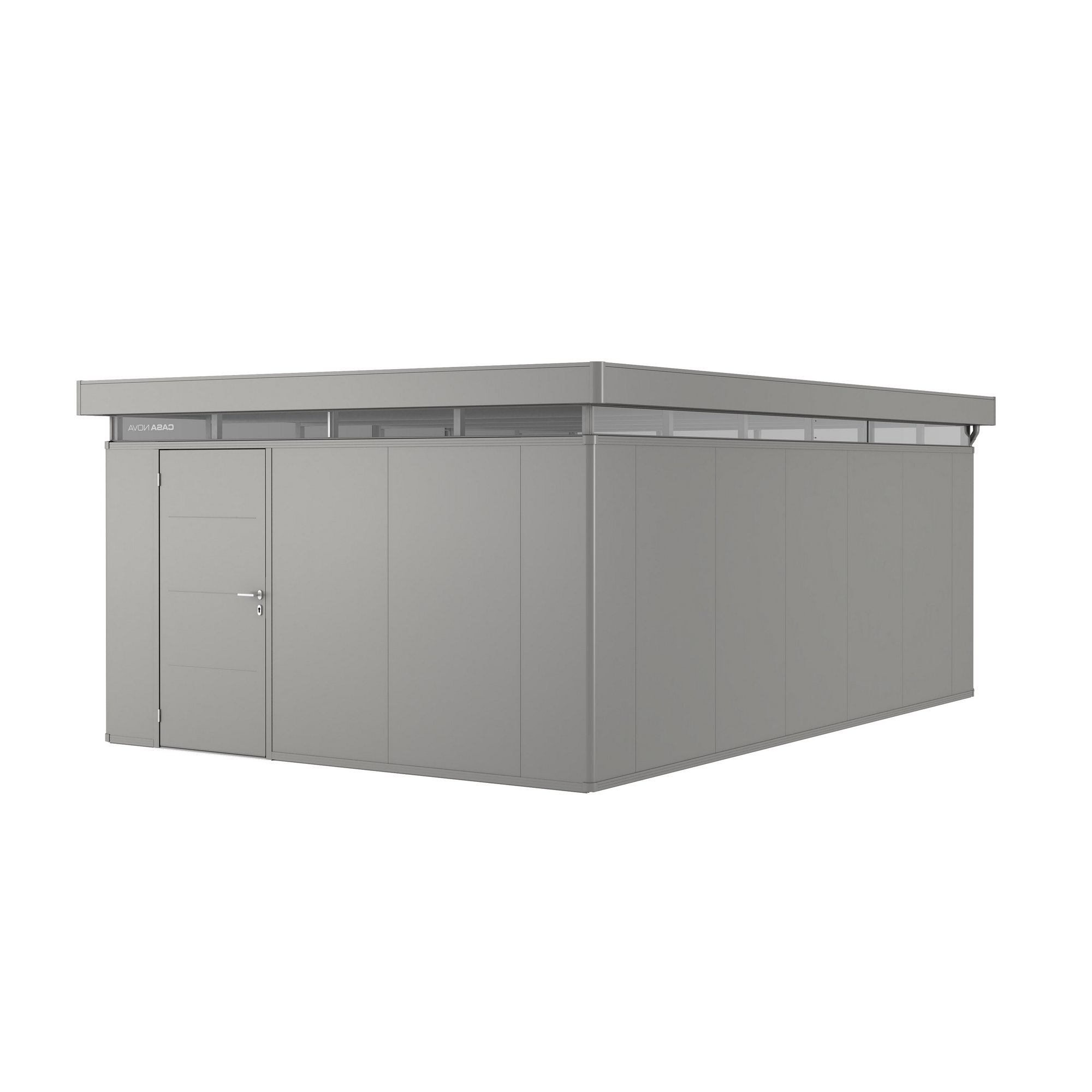 Gartenhaus 'CasaNova' 4 x 6 quarzgrau-metallic Einzeltür links