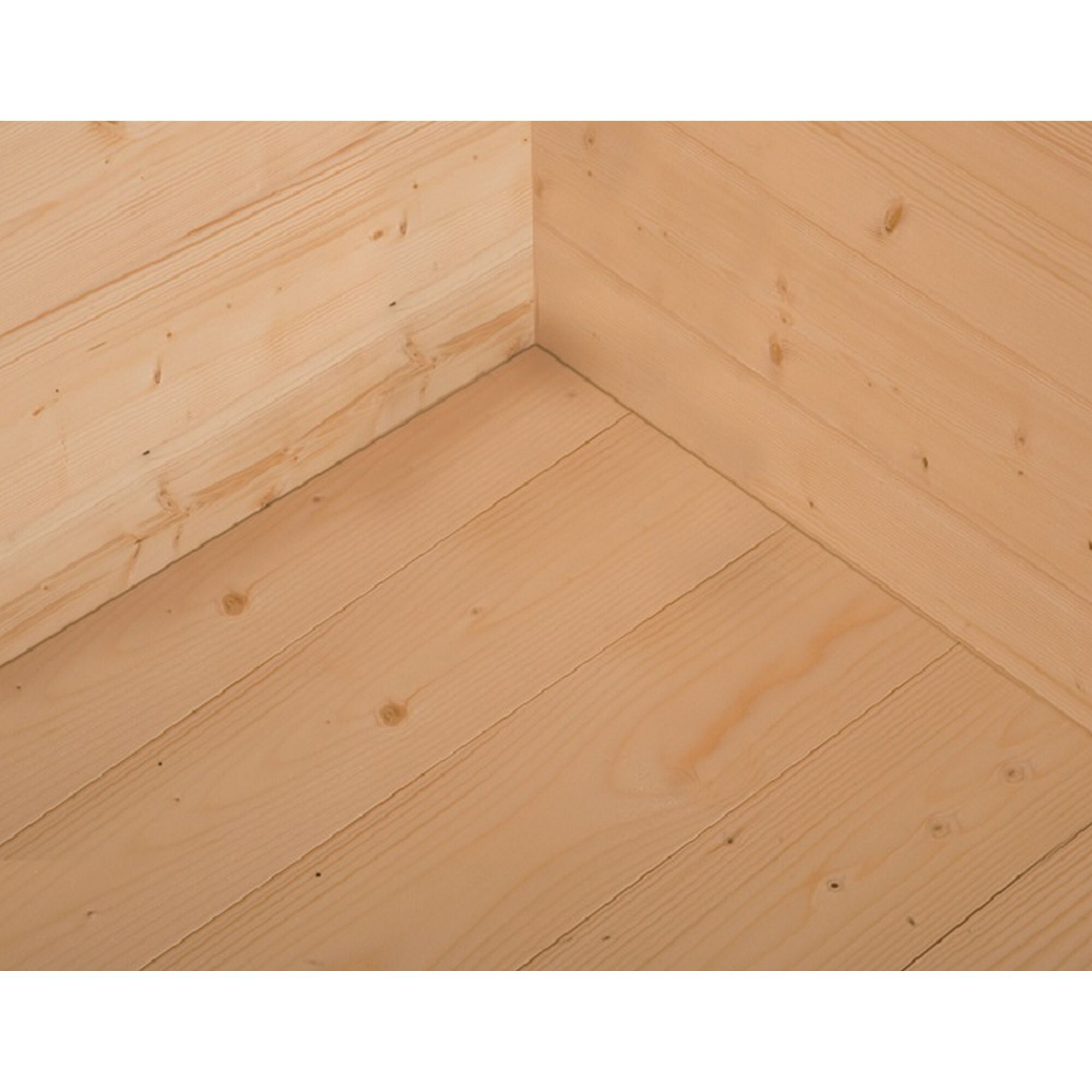 Ecke eines Holzfußbodens