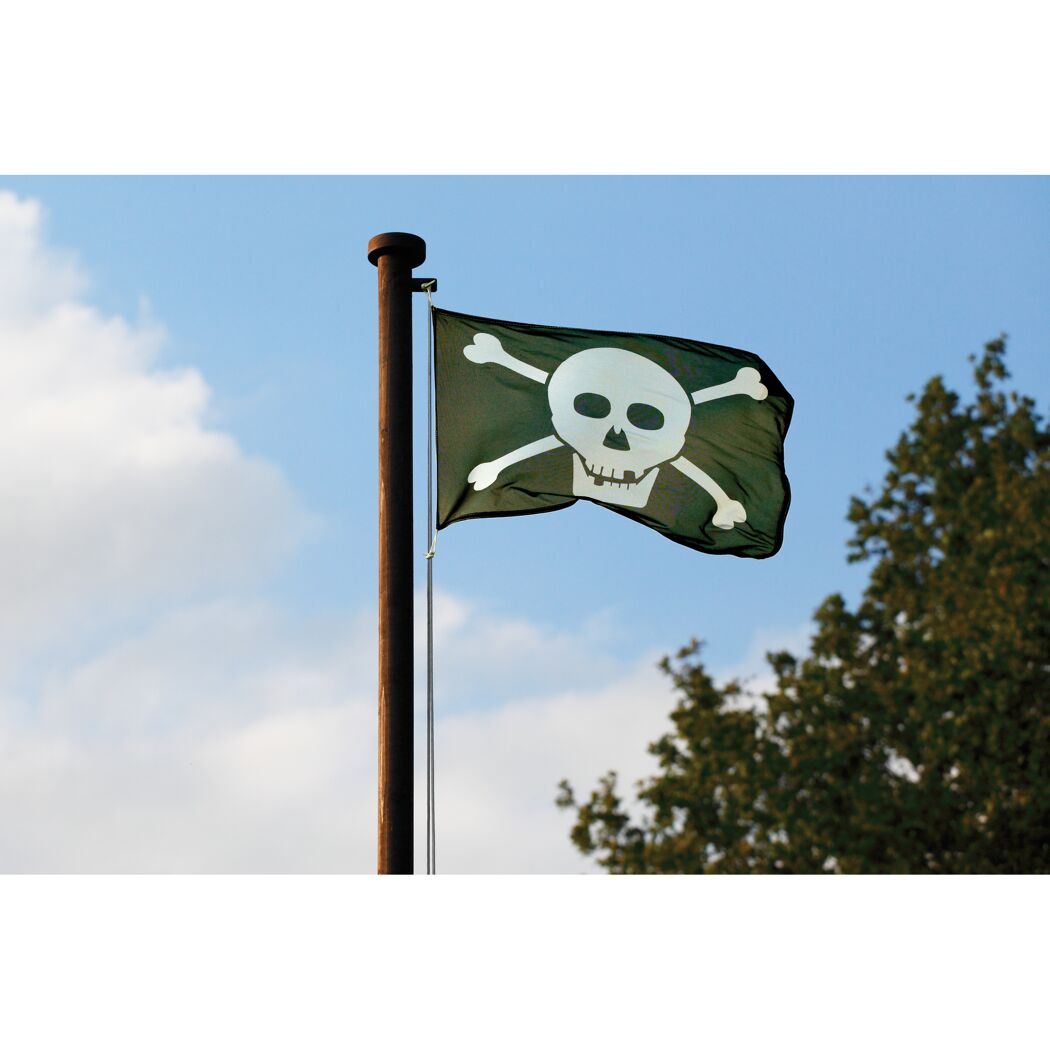 Schwarze Piratenflagge mit Totenkopf