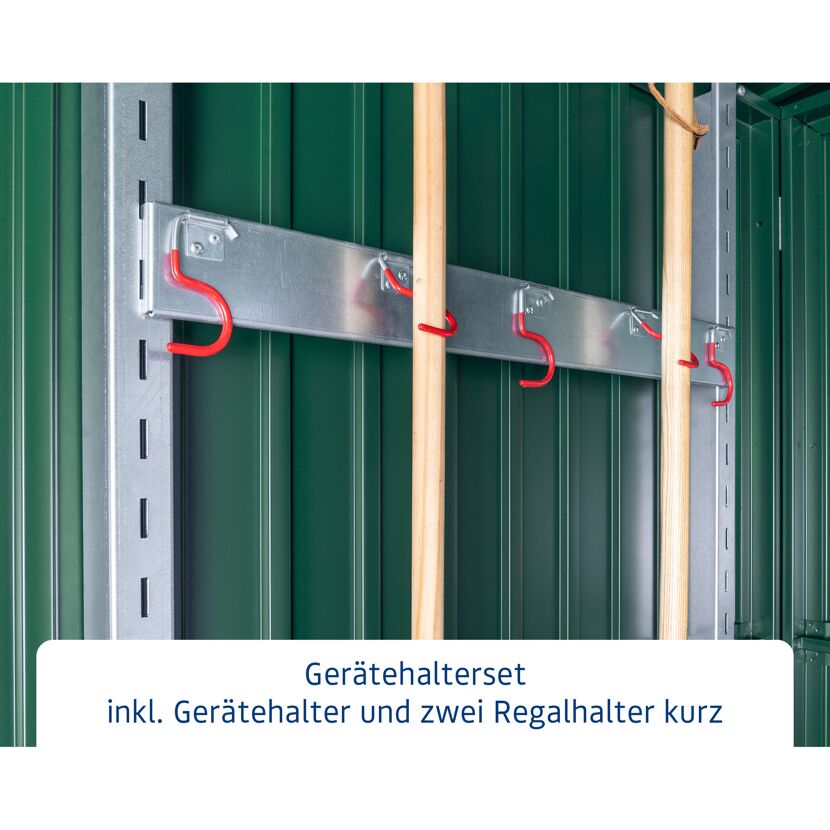 Gerätehalter mit Haken für Gartengeräte