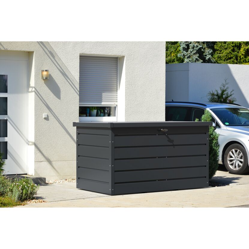 Anthrazitfarbene Mülltonnenbox Palladium