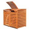 Mülltonnenbox aus Holz mit zwei Tonnen