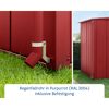 Regenfallrohr in Purpurrot (RAL 3004) mit Befestigung