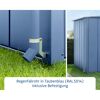 Regenfallrohr in Taubenblau (RAL 5014) mit Befestigung