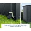 Anthrazitgraues Regenfallrohr mit Befestigung
