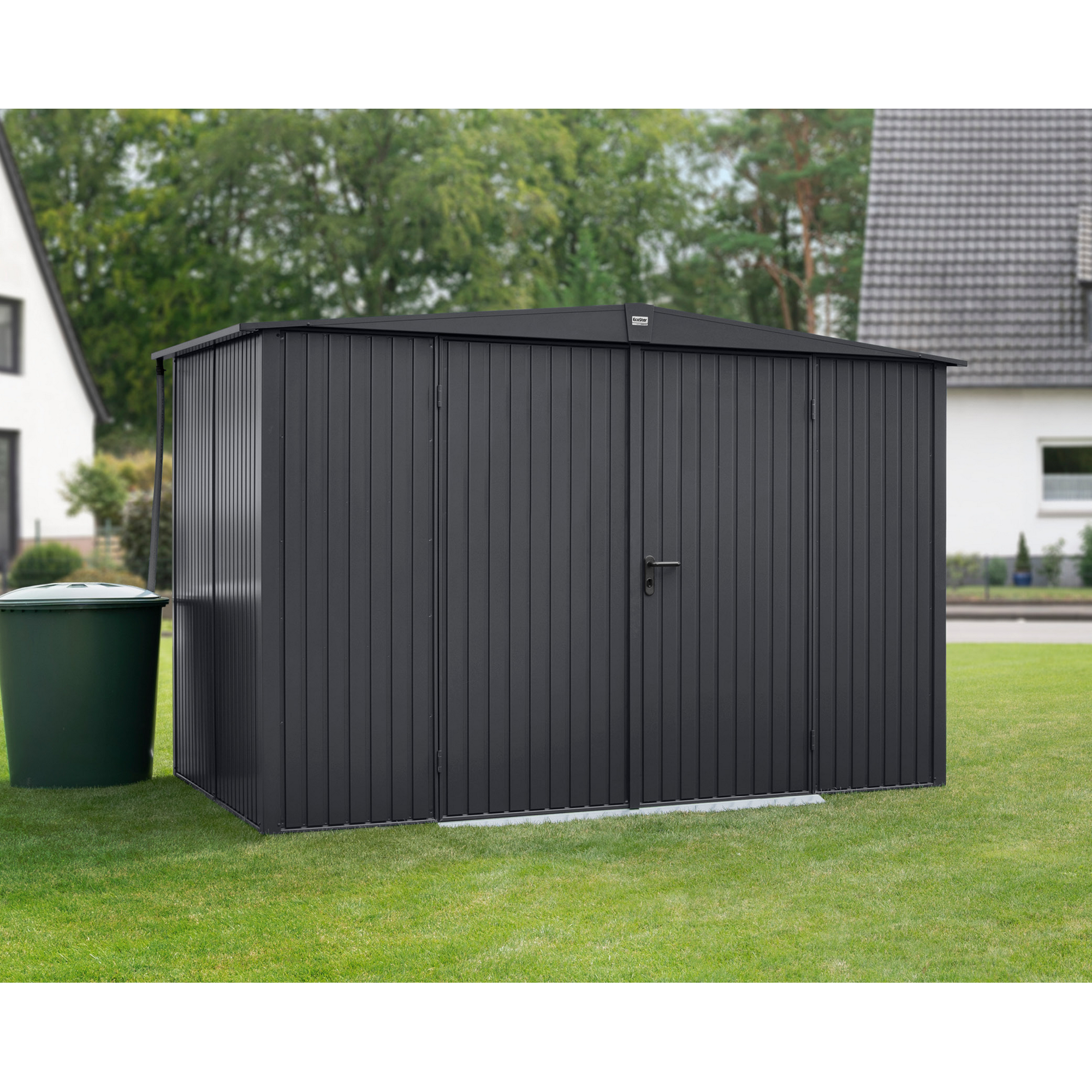 Gerätehaus 'Trend Typ 3' anthrazit matt 299,3 x 201,8 cm, mit Doppeltür