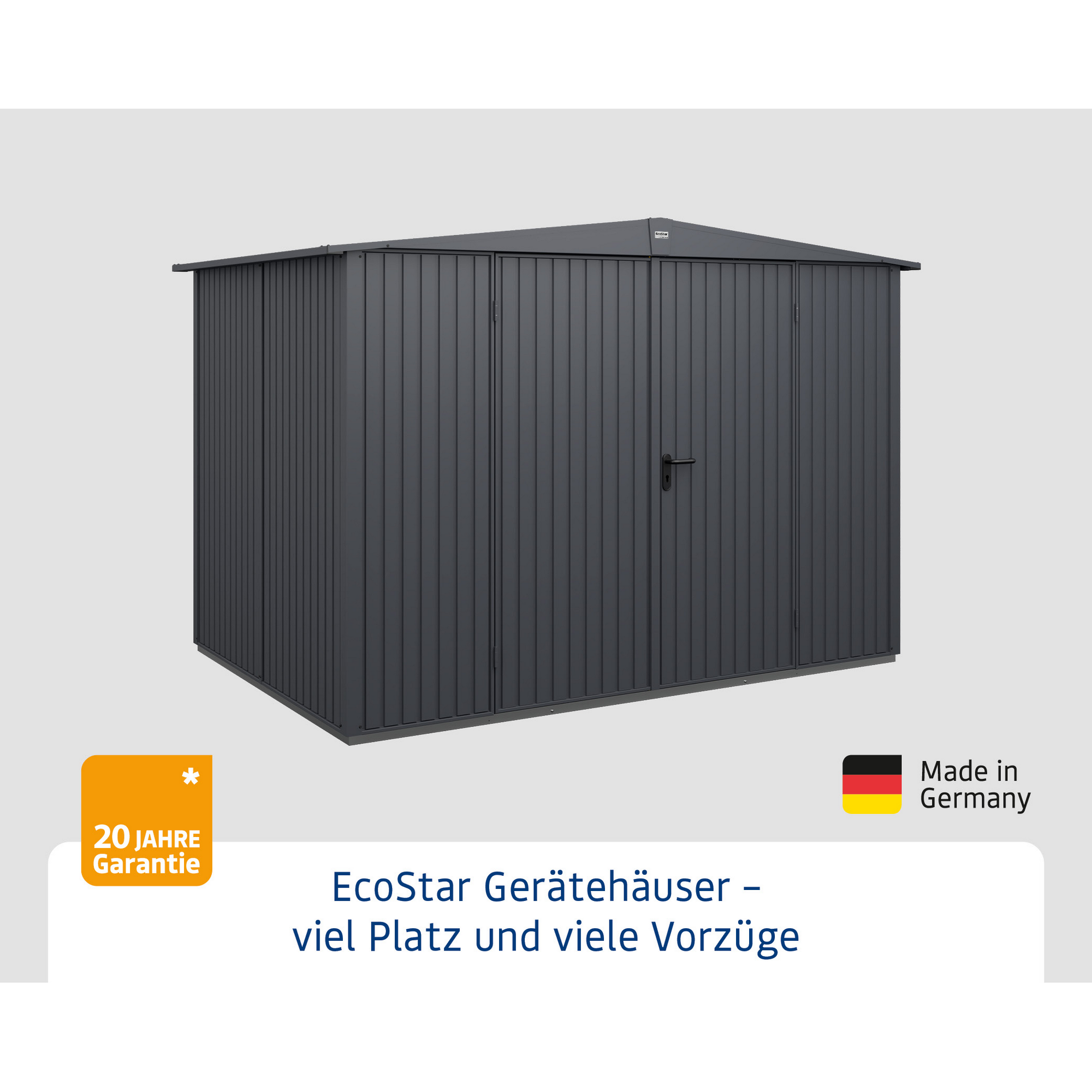 Gerätehaus 'Trend Typ 3' anthrazit matt 299,3 x 201,8 cm, mit Doppeltür
