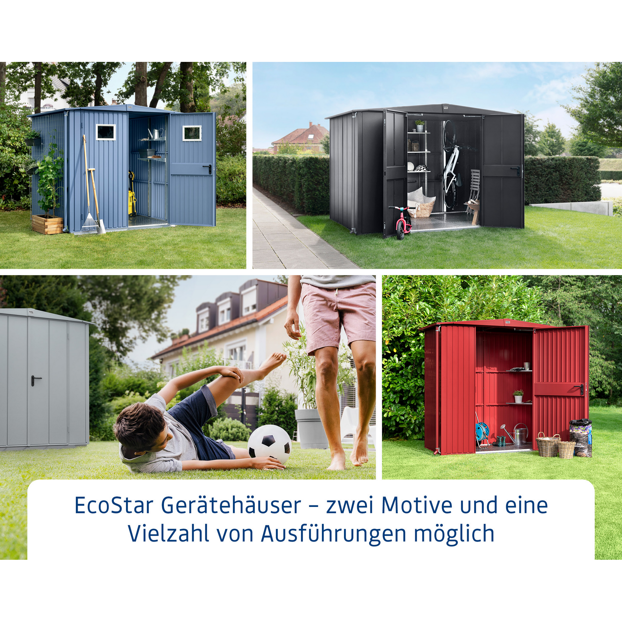 Gerätehaus 'Elegant Typ 2' purpurrot 218,2 x 218,2 cm, mit Einzeltür