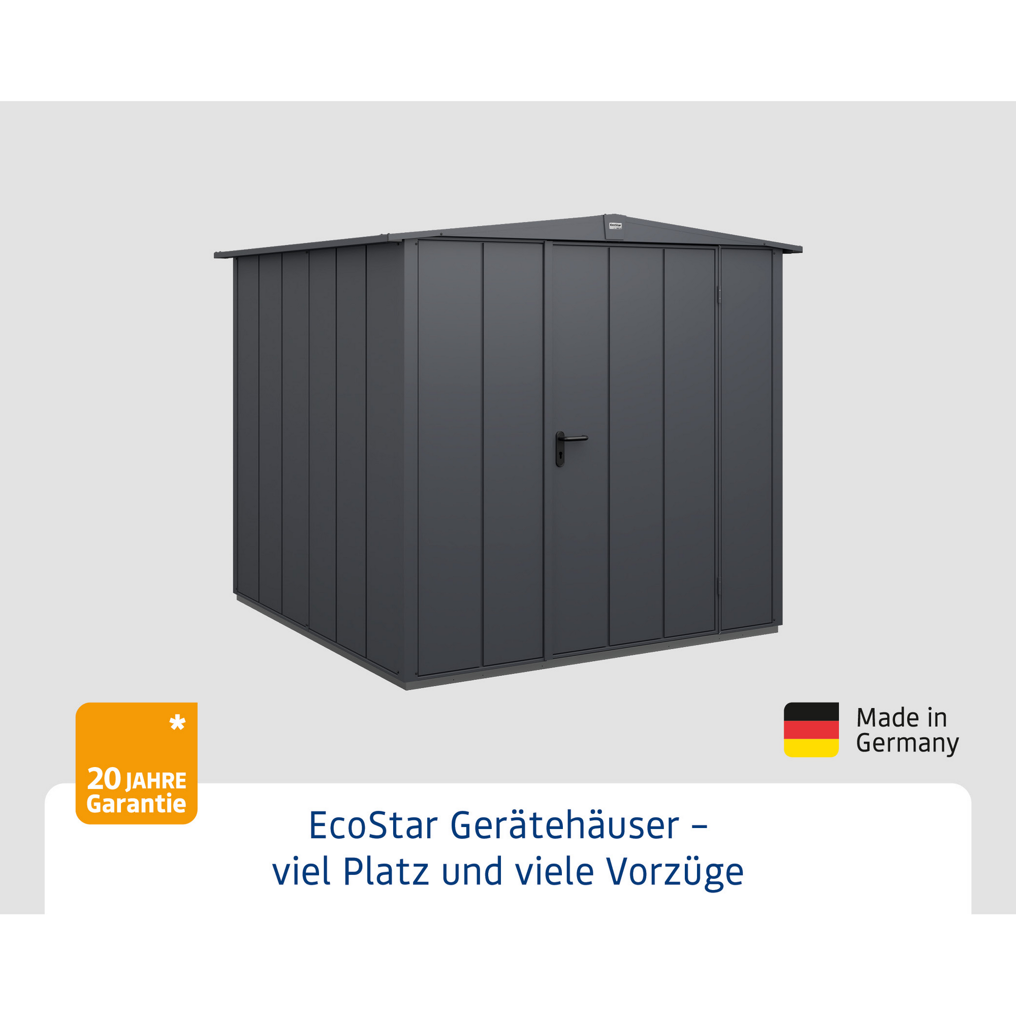 Gerätehaus 'Elegant Typ 2' anthrazit matt 218,2 x 218,2 cm, mit Einzeltür