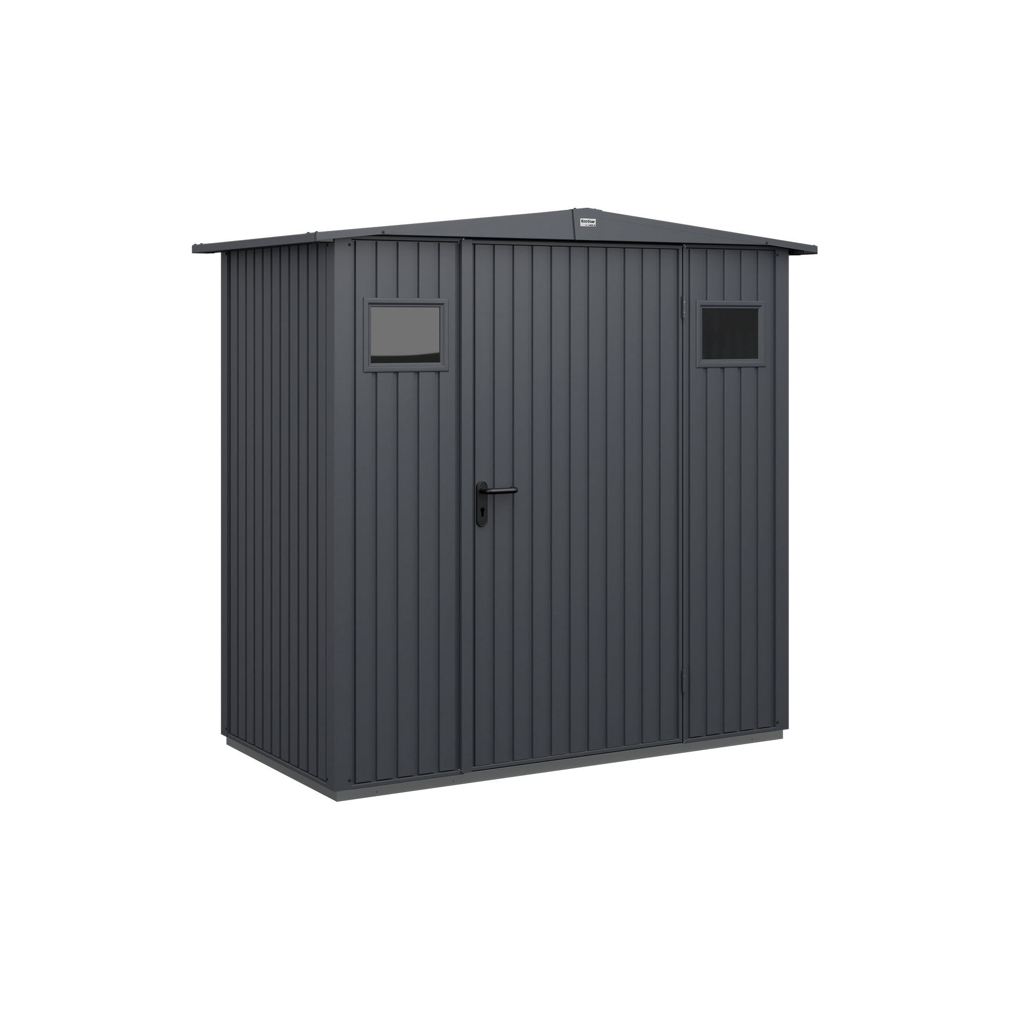 Gerätehaus aus Metall in Anthrazitgrau