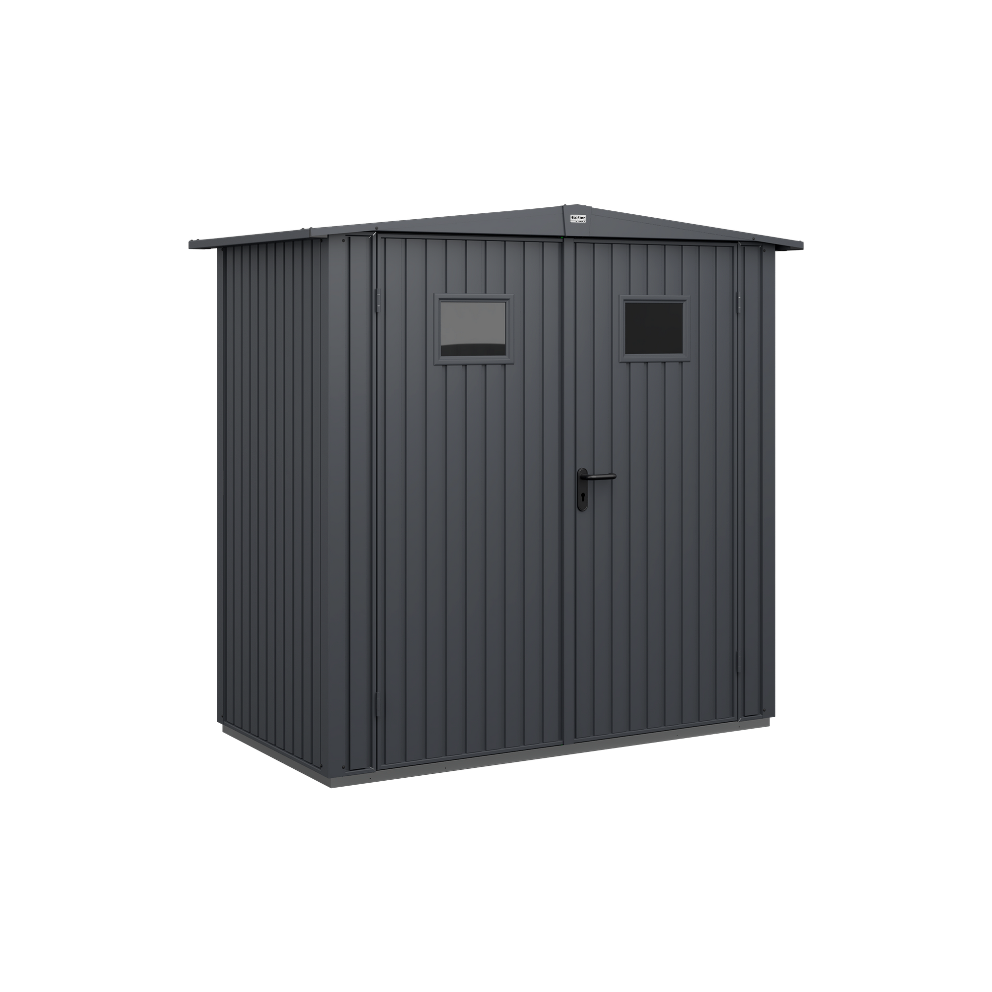 Gerätehaus 'Trend Typ 1' anthrazit matt 201,8 x 104,3 cm, mit Doppeltür und 2 Fenstern
