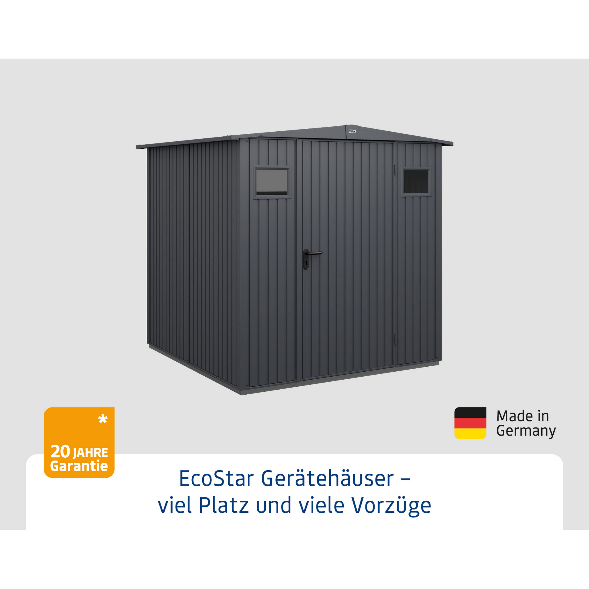 Anthrazitfarbenes EcoStar Gerätehaus