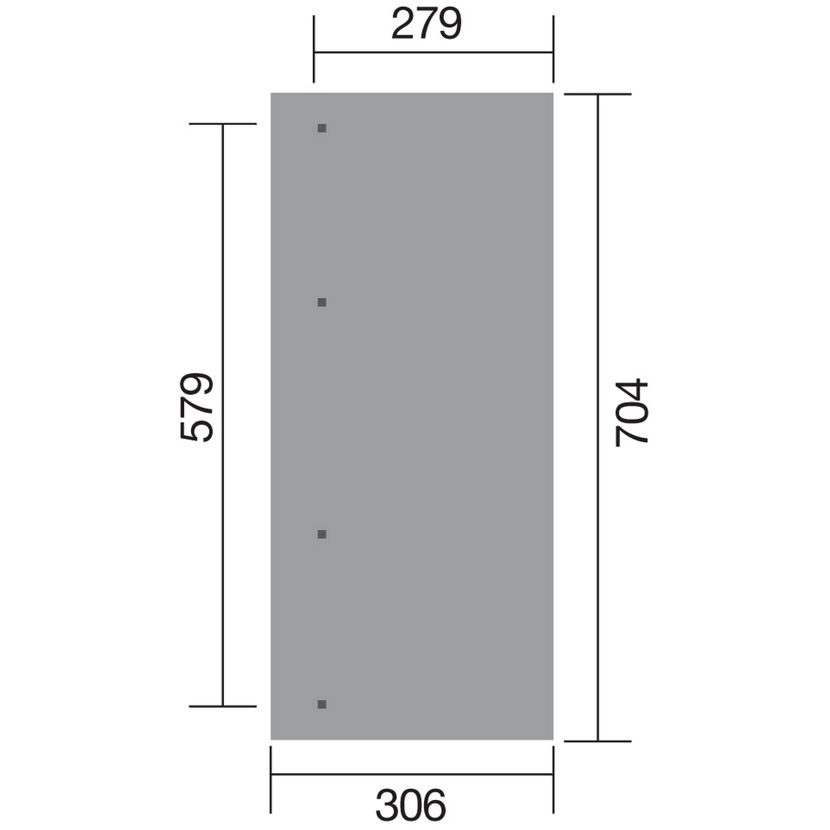Graue Terrassenüberdachung mit Maßen