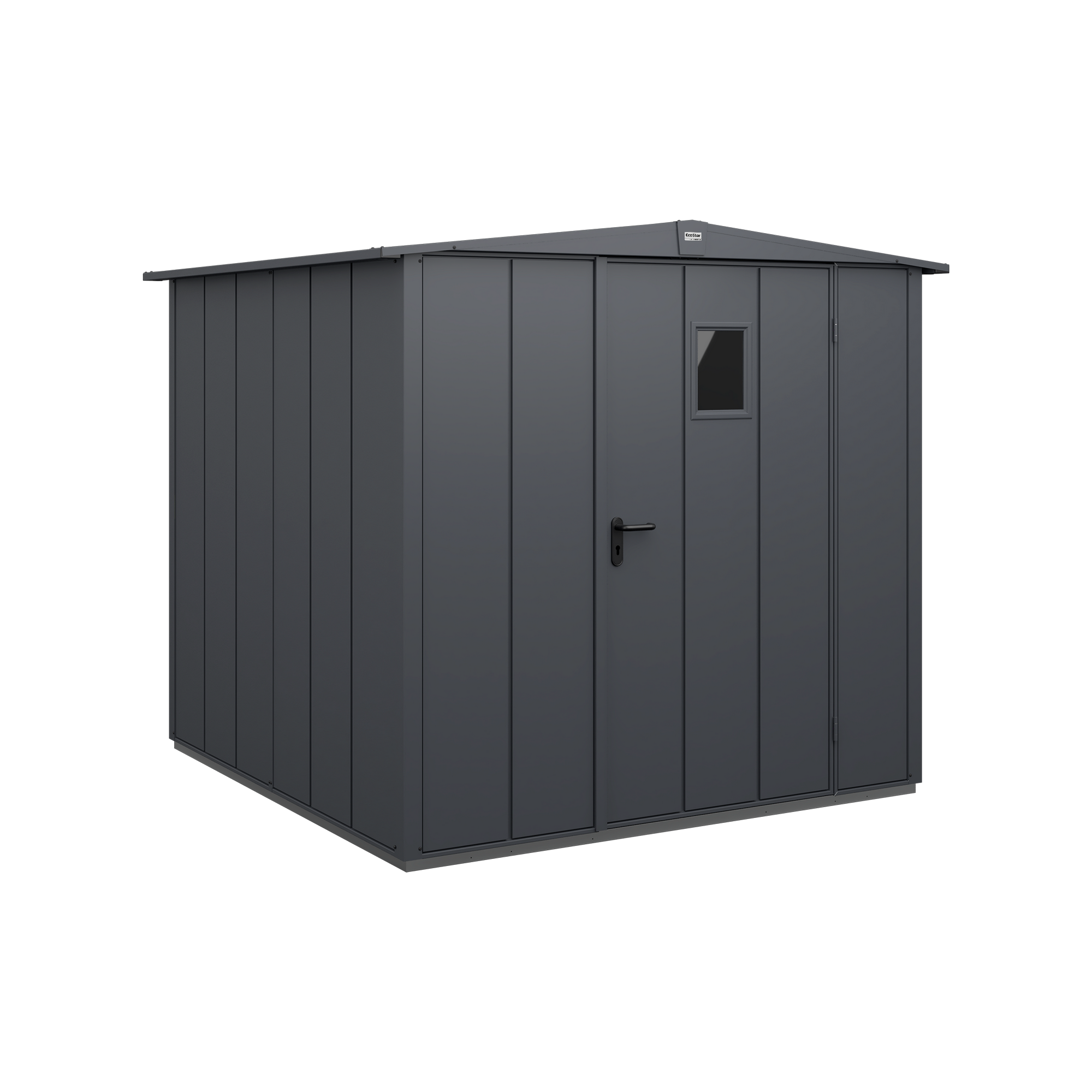 Gerätehaus 'Elegant Typ 2' anthrazit matt 218,2 x 218,2 cm, mit Einzeltür und Fenster
