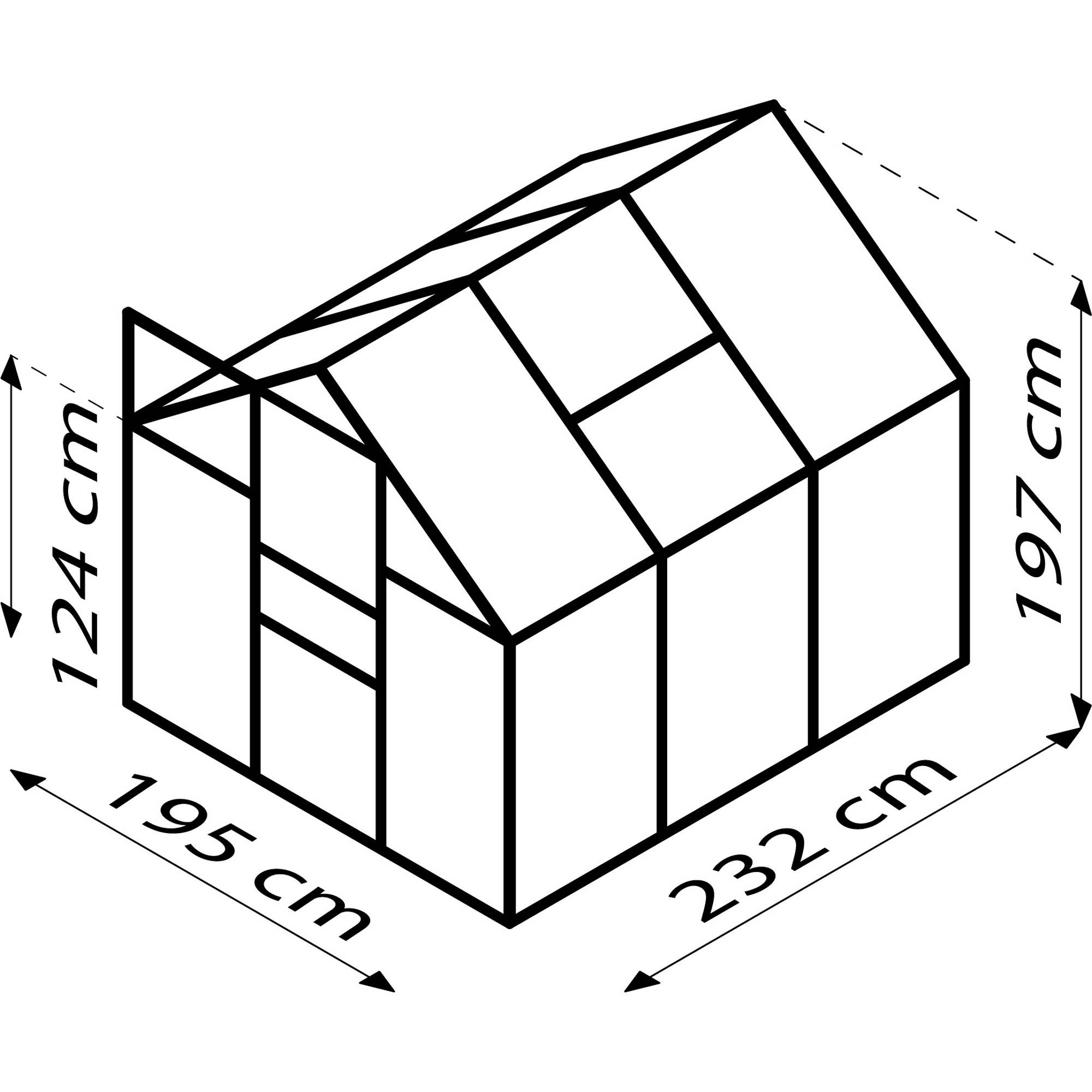 Gewächshaus 'Calypso 4400' 4,4 m² 195 x 232 cm 4 mm Hohlkammerplatten silbern + product picture