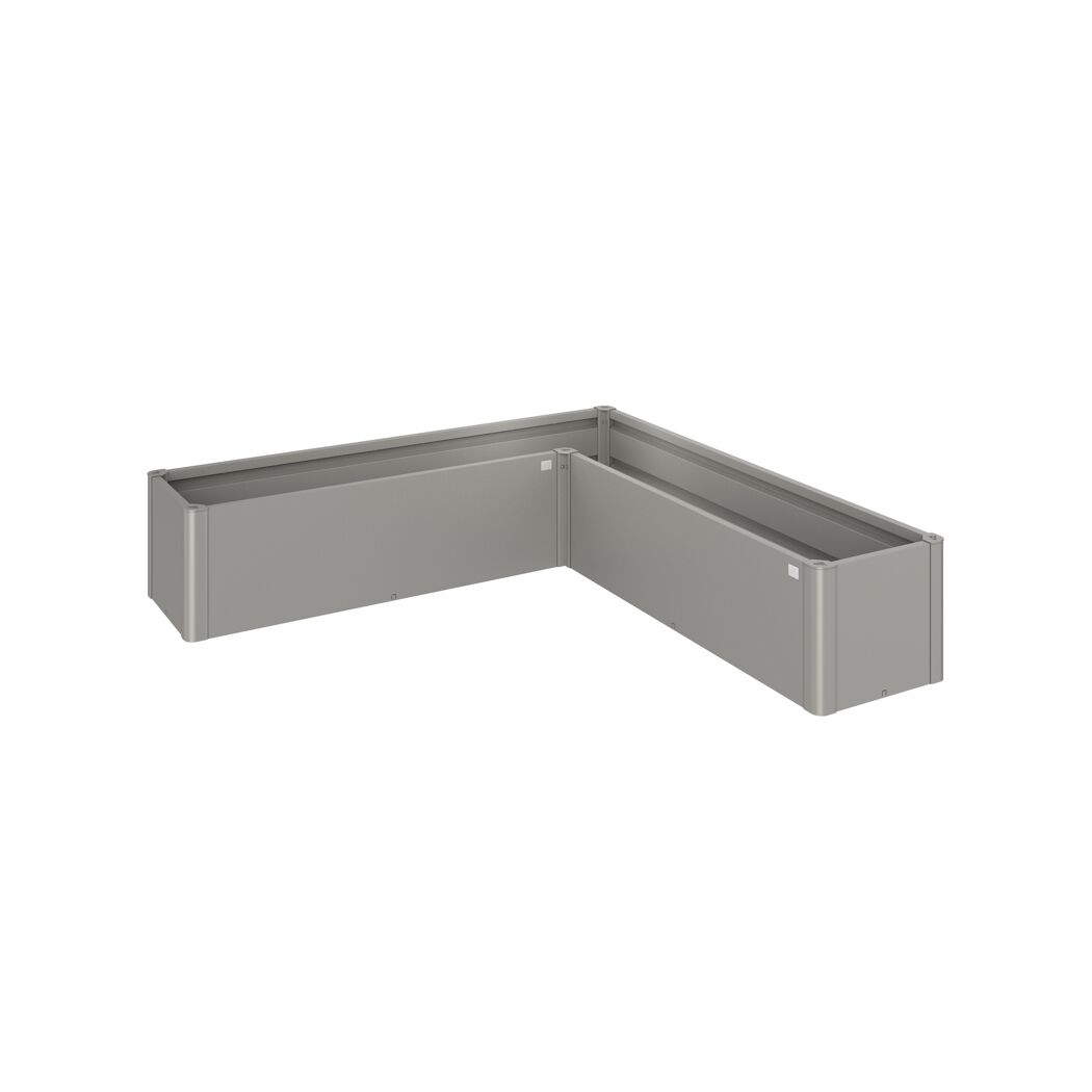 Graues Hochbeet in L-Form