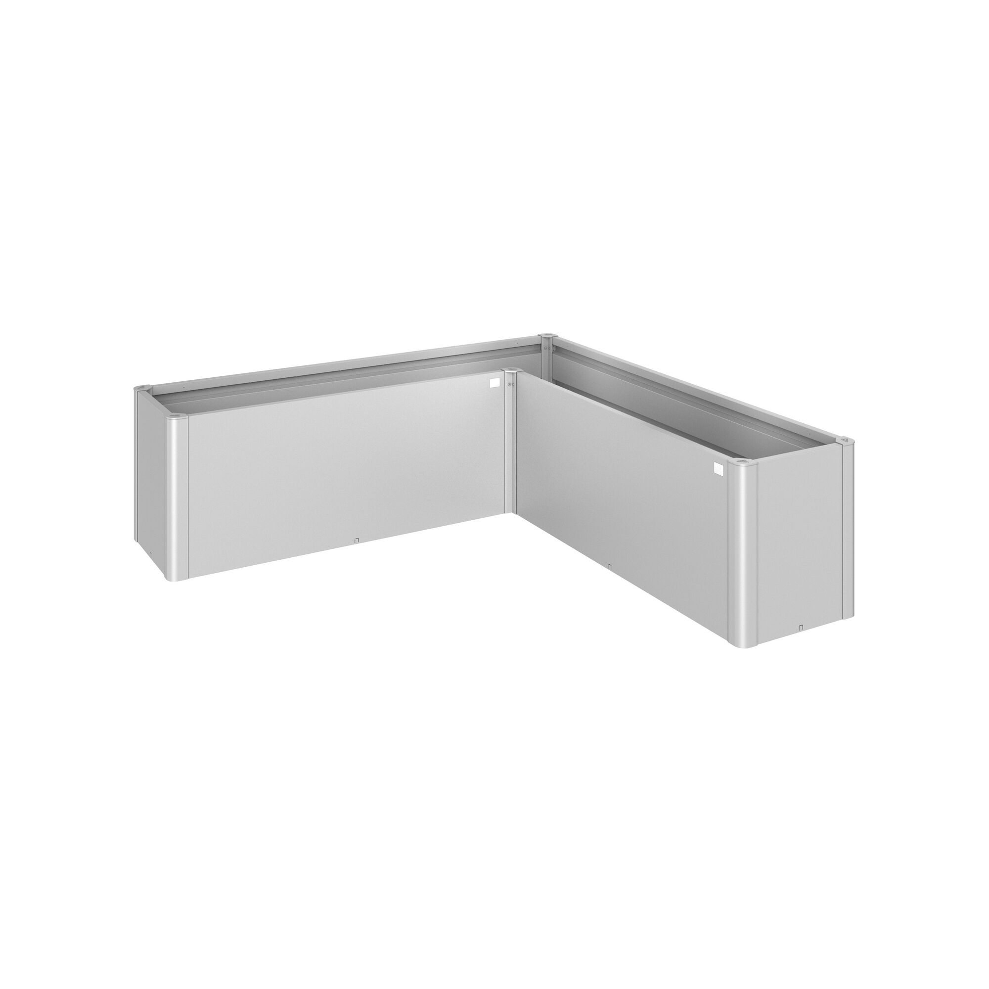 Eckiges Hochbeet aus Metall, silber
