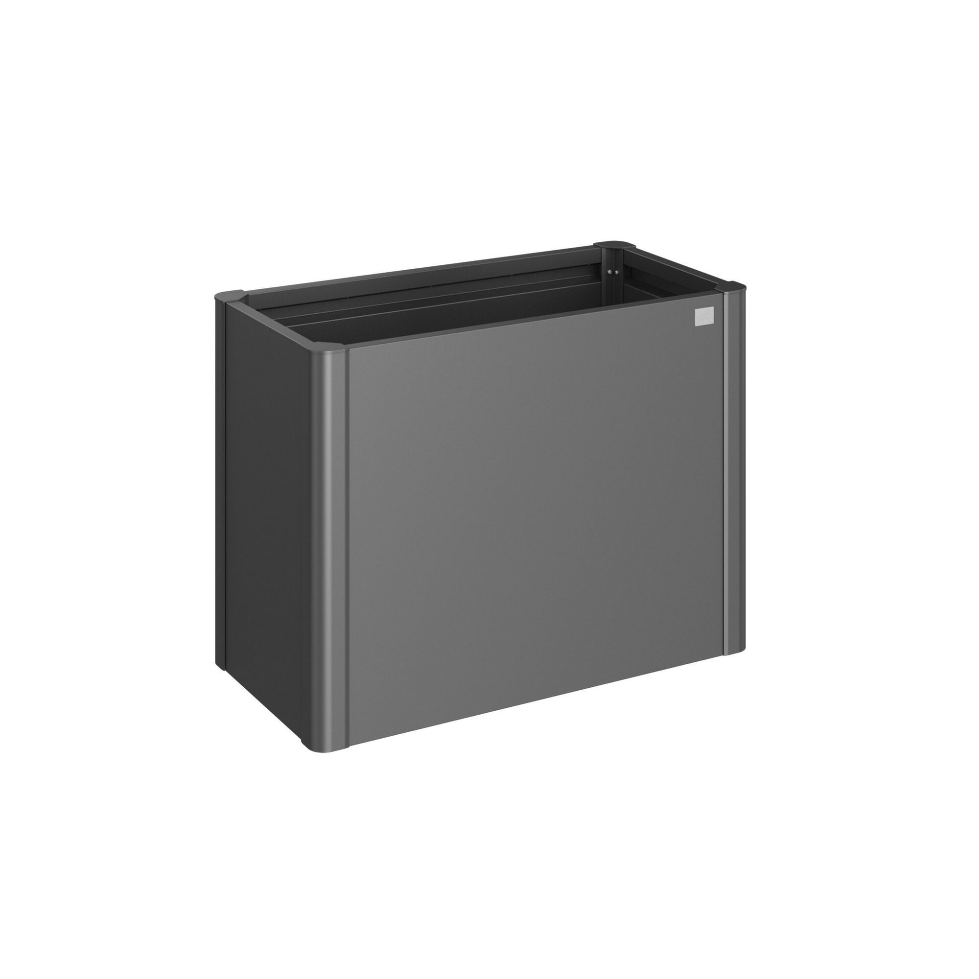 Anthrazitfarbener rechteckiger Blumenkasten