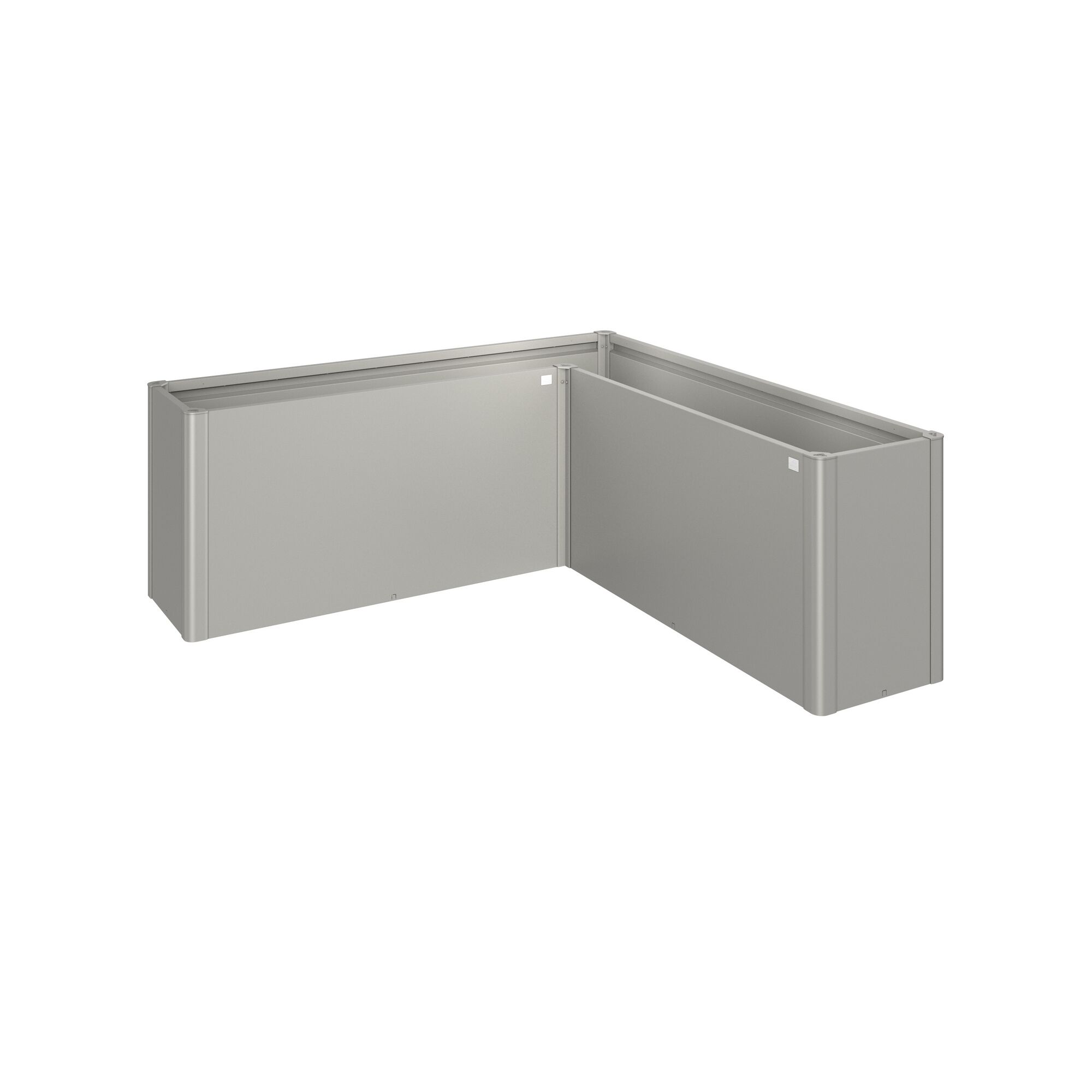 Eckiges Hochbeet aus Metall in Grau