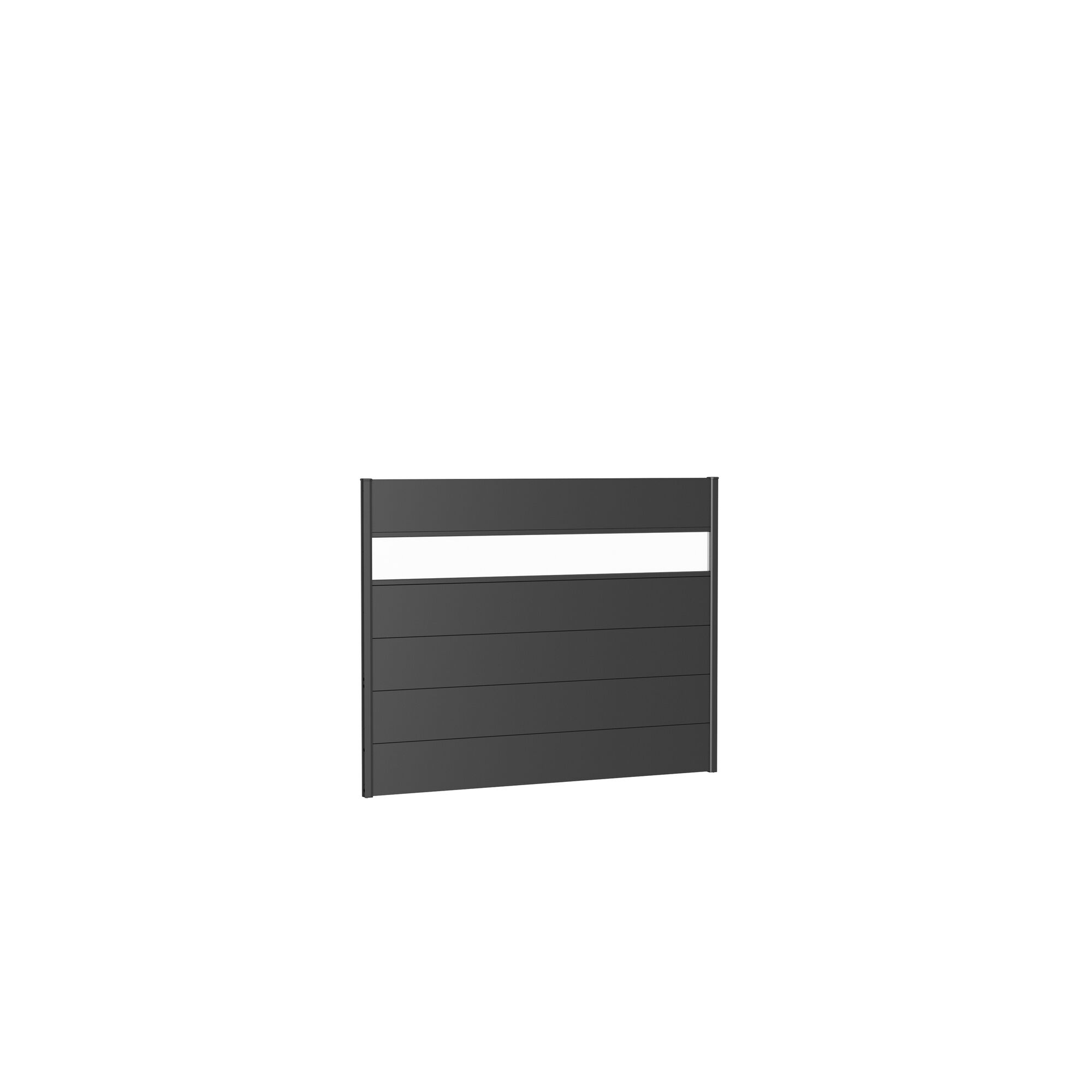 Dunkelgraues Wandpaneel mit Acryl-Glaseinsatz