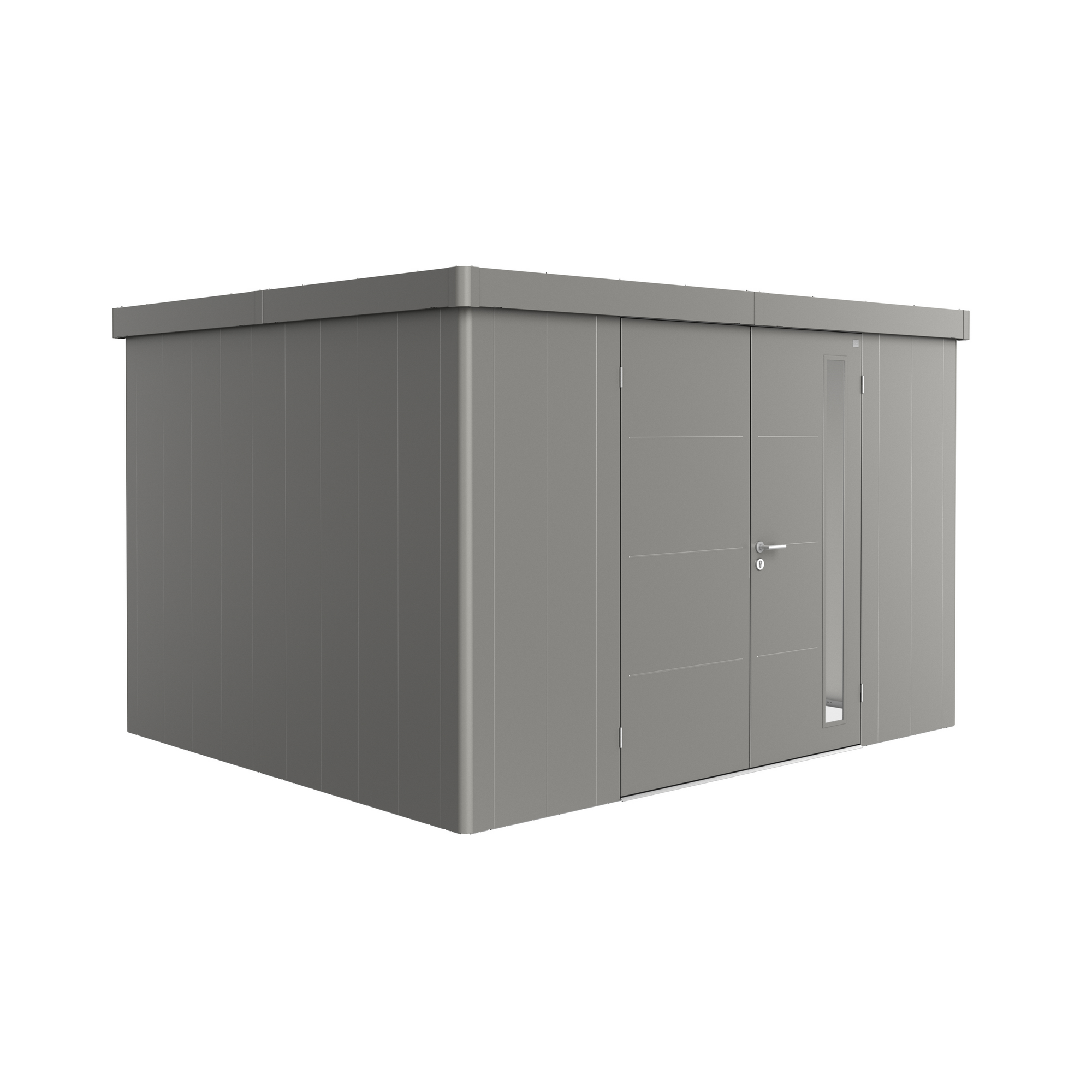 Gerätehaus 'Neo 3D' quarzgrau-metallic  348 x 292 cm mit Doppeltür