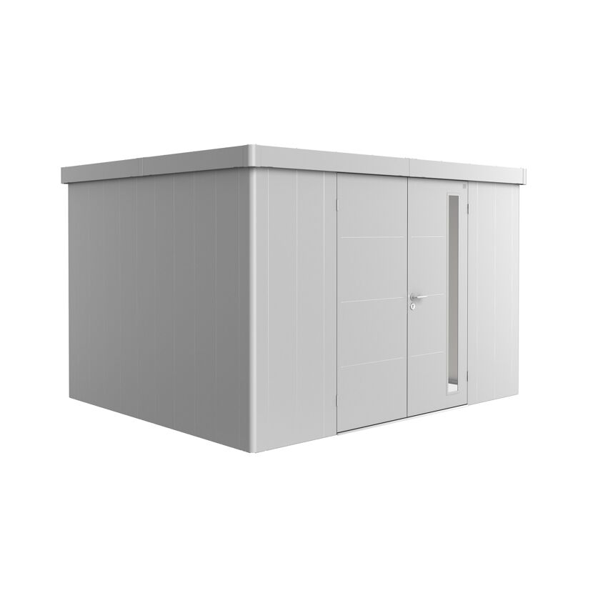 Gerätehaus 'Neo 3D' silber-metallic 348 x 292 cm mit Doppeltür