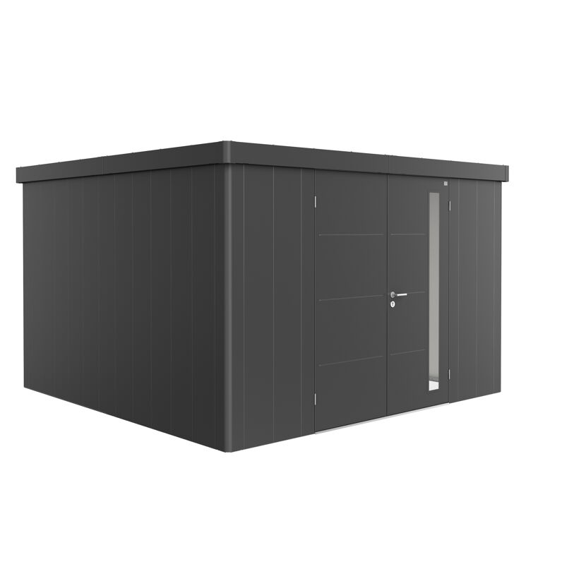 Gerätehaus 'Neo 4D' dunkelgrau-metallic  348 x 348 cm mit Doppeltür