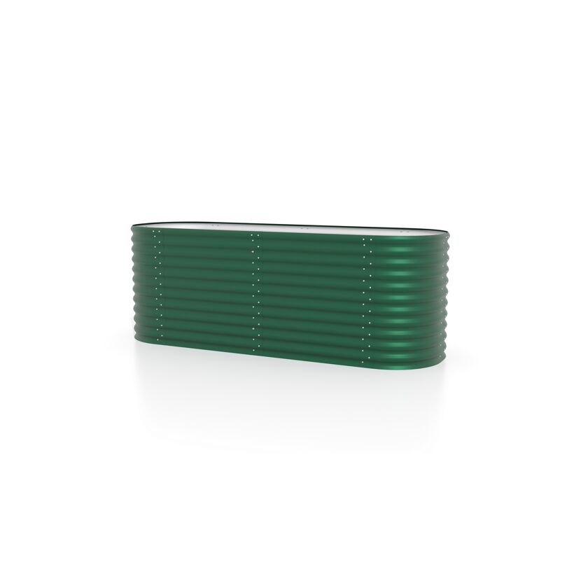 Grünes Hochbeet aus Metall