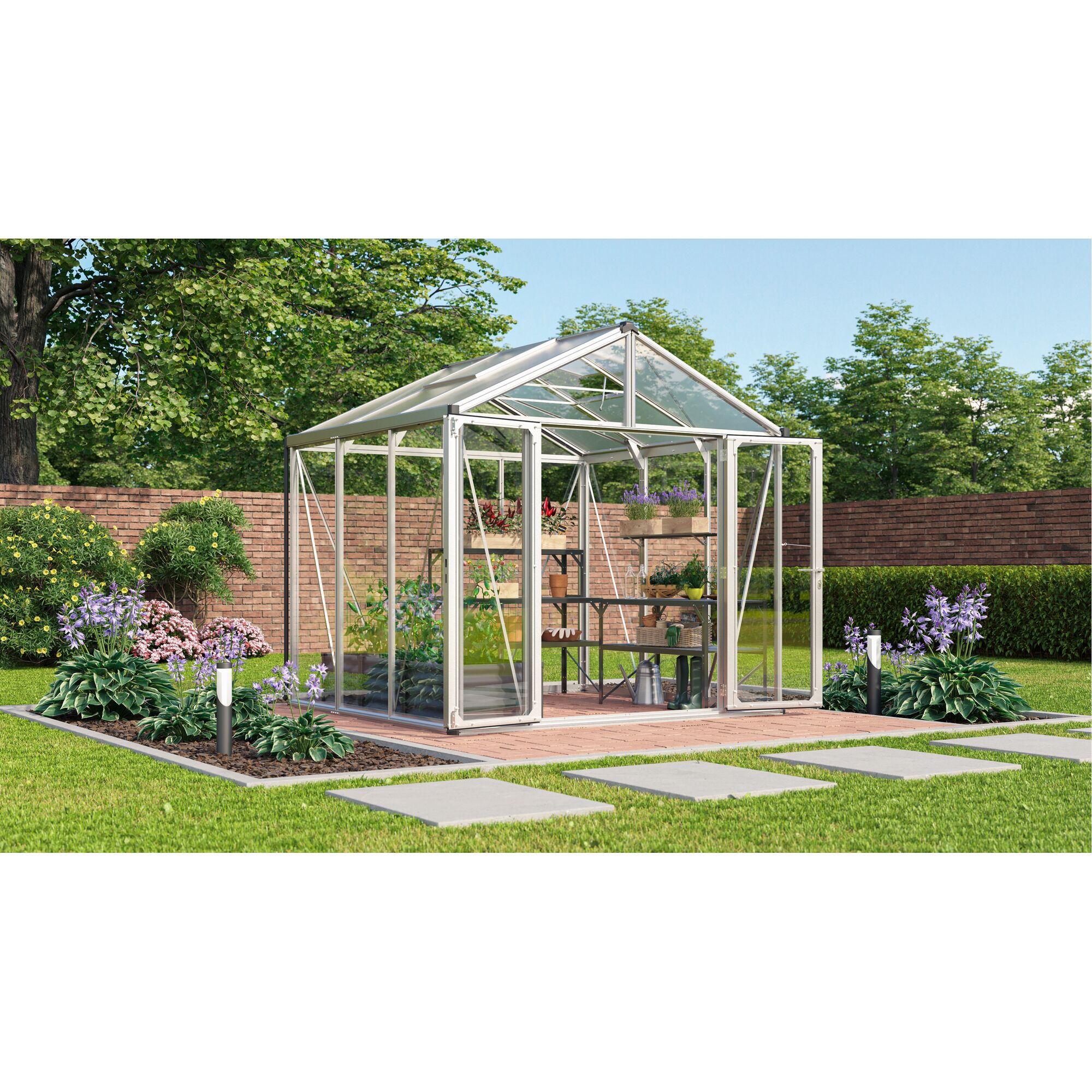 Gewächshaus Zeus Comfort 6200 im Garten