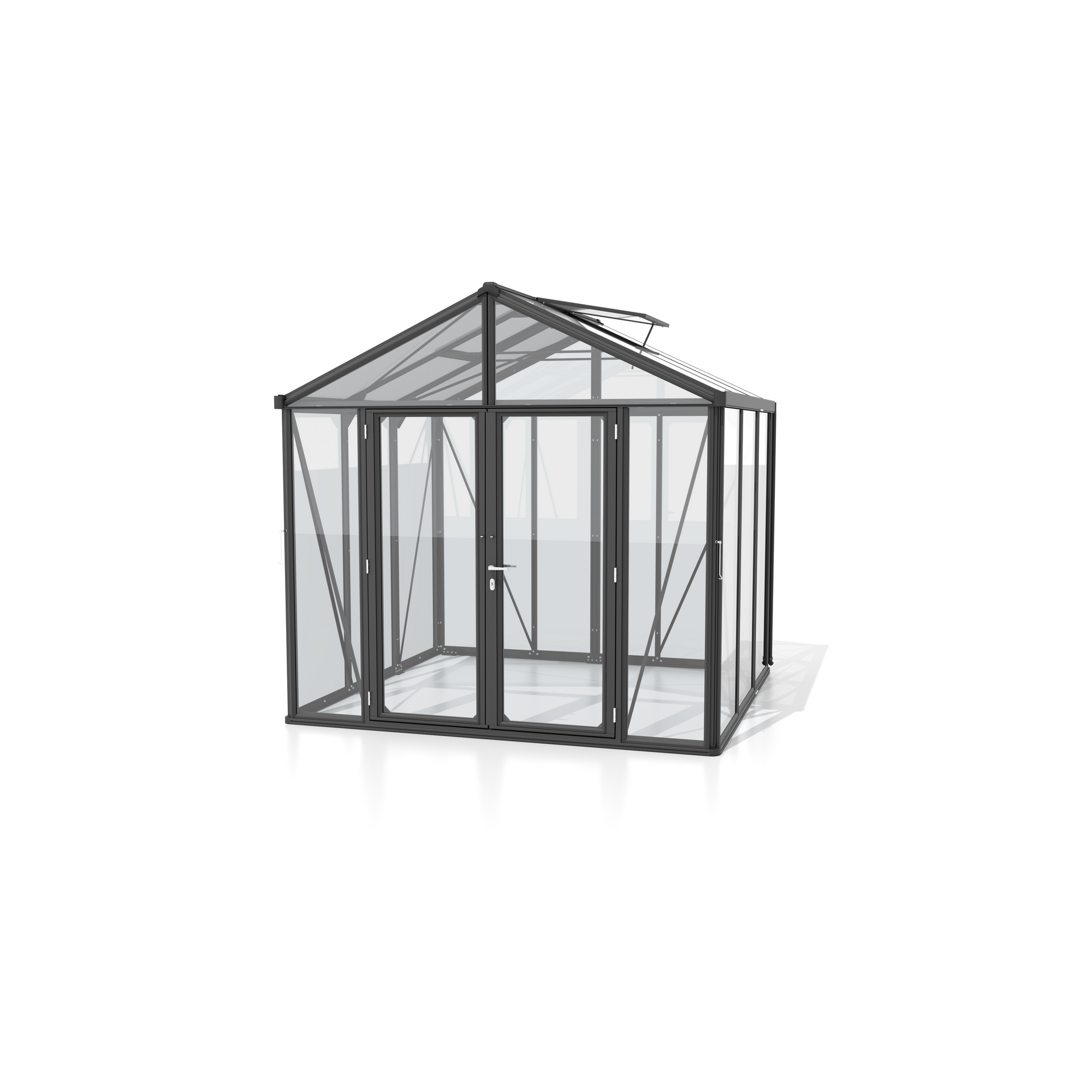Vitavia Gewächshaus ‚Zeus Comfort 6200‘ Glas 10 mm schwarz 258 x 242 cm