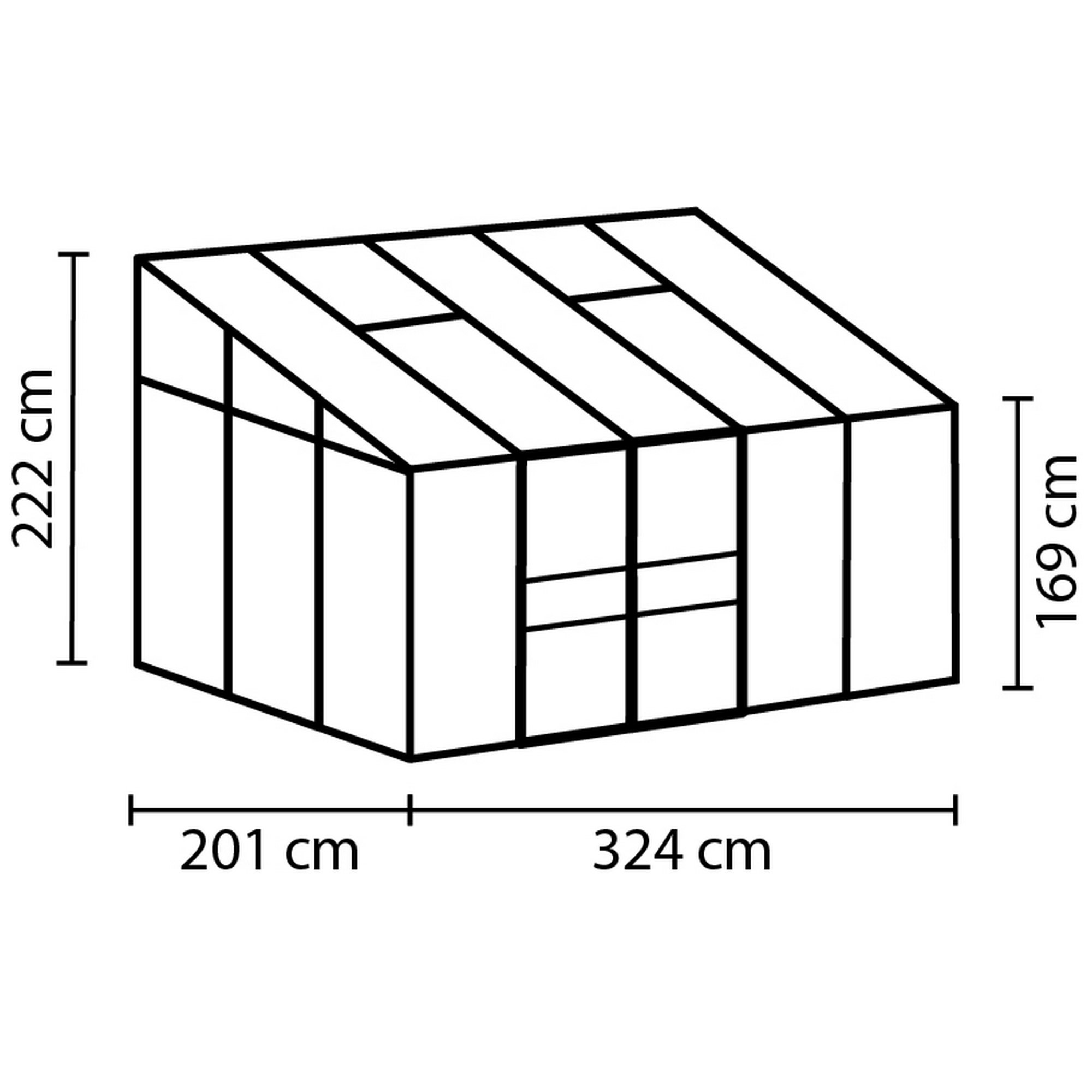 Vitavia Gewächshaus ‹Ida 6500› smaragdfarben 324 x 222 x 201 cm