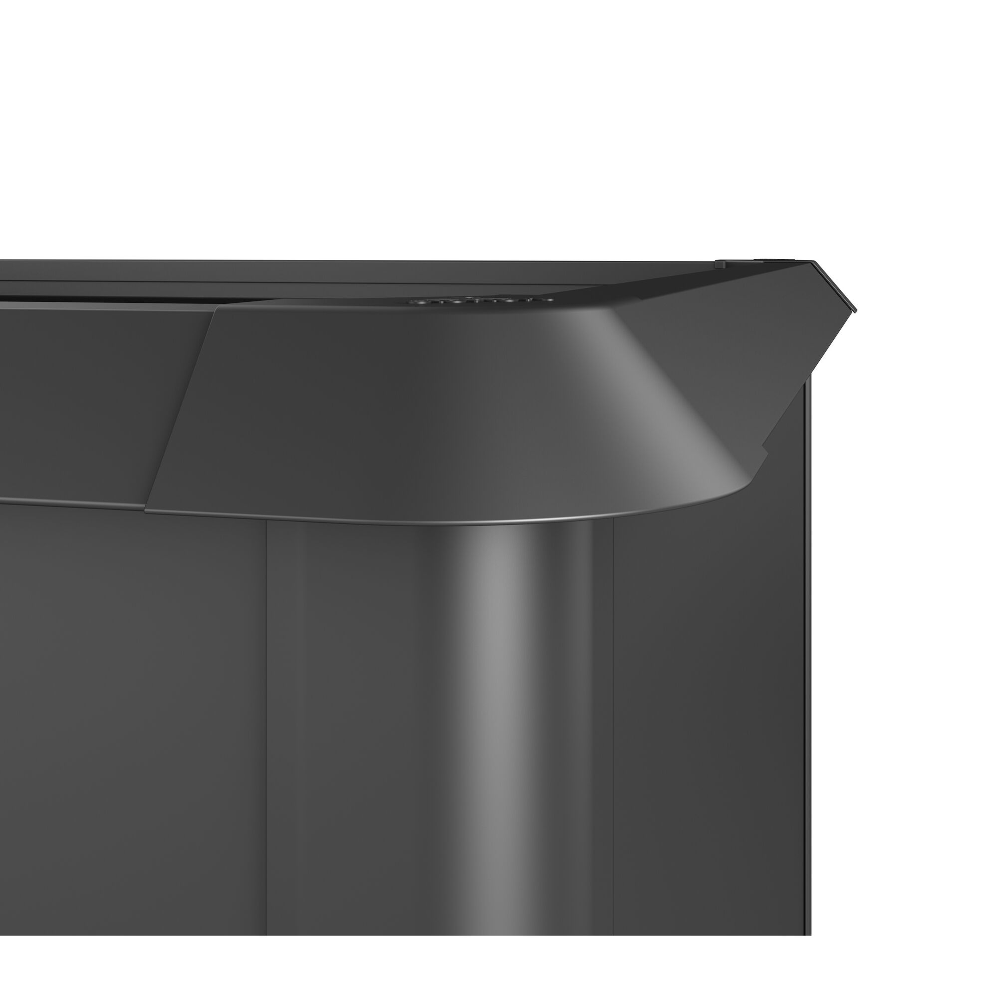 Nahaufnahme eines dunkelgrauen Schneckenzauns