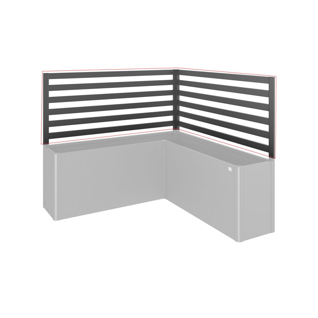 Rankgitter dunkelgrau für Hochbeet L-Form Gr. L200/L2x1, 2 Stück