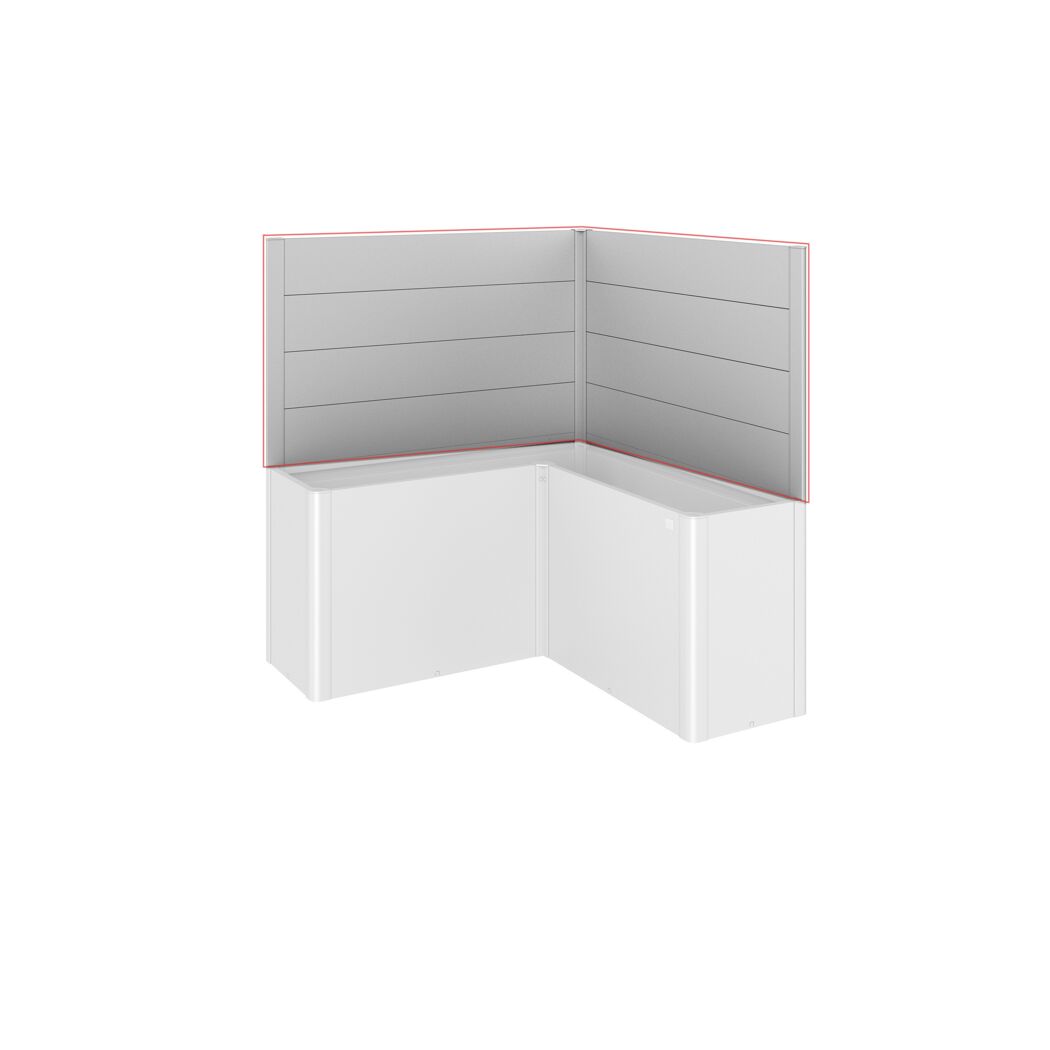 Sichtschutz für Pflanzkasten-System 'Belvedere' silber Gr. L150 L-Form, 2 Stück
