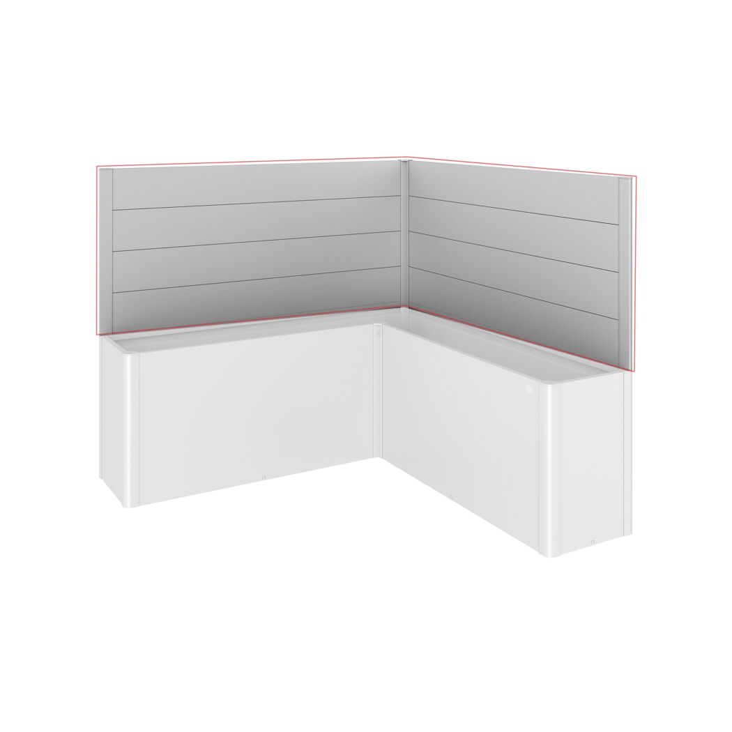 Sichtschutz für Pflanzkasten-System 'Belvedere' silber Gr. L200 für L-Form, 2 Stück