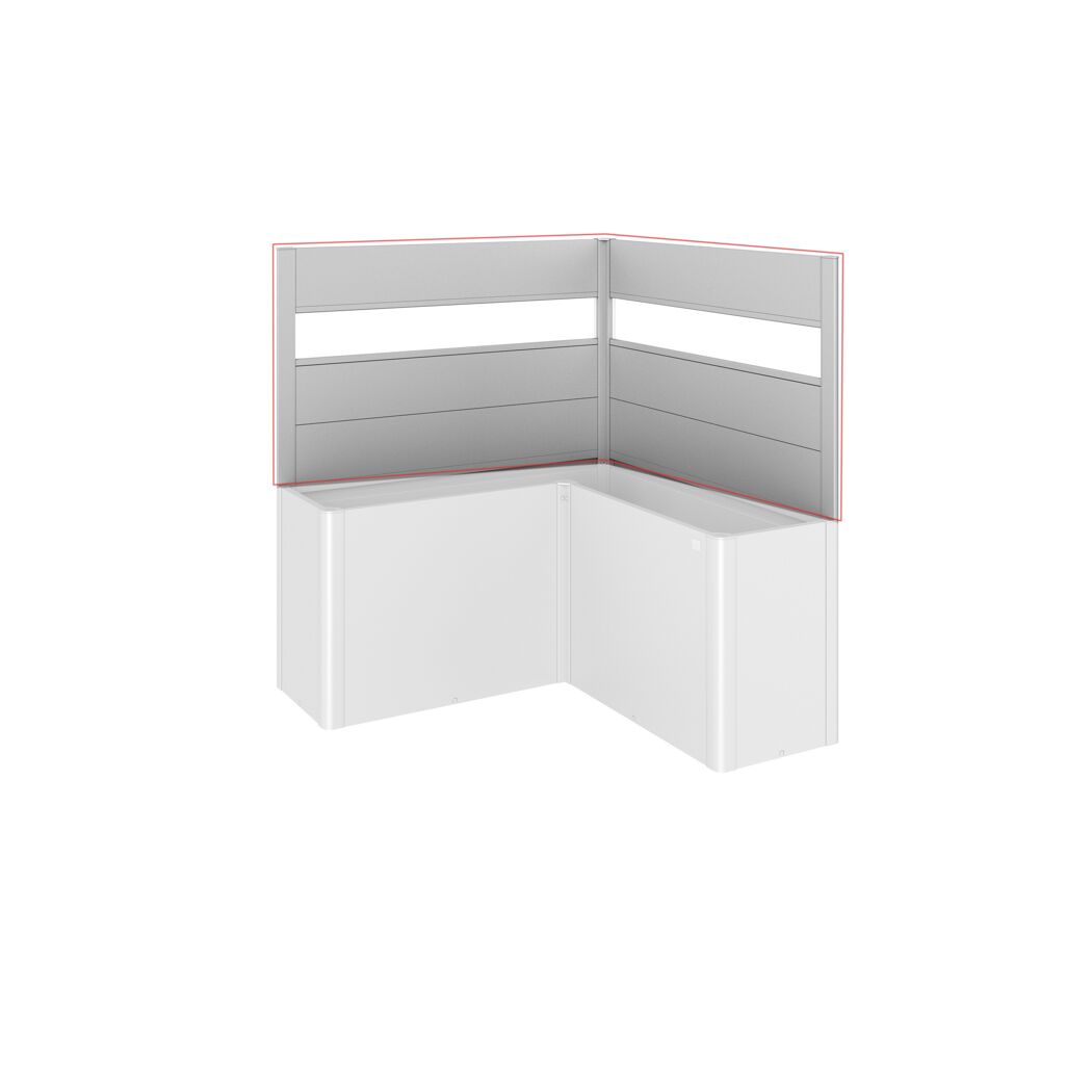 Sichtschutz für Pflanzkasten-System 'Belvedere' silber L-Form Gr. L150, 2 Stück