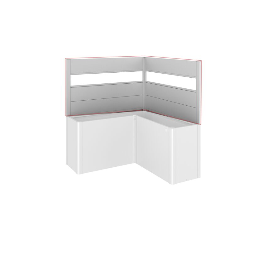 Sichtschutz für Pflanzkasten-System 'Belvedere' silber L-Form Gr. L150, 2 Stück
