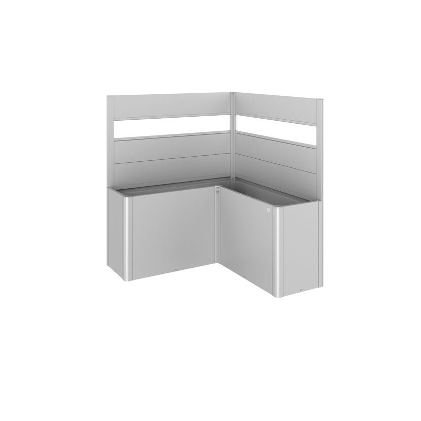 Sichtschutz für Pflanzkasten-System 'Belvedere' silber L-Form Gr. L150, 2 Stück