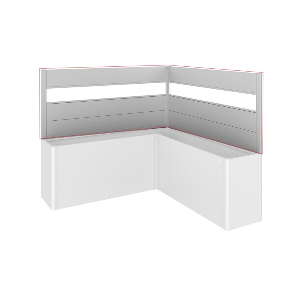 Sichtschutz für Pflanzkasten-System 'Belvedere' silber L-Form Gr. L200, 2 Stück