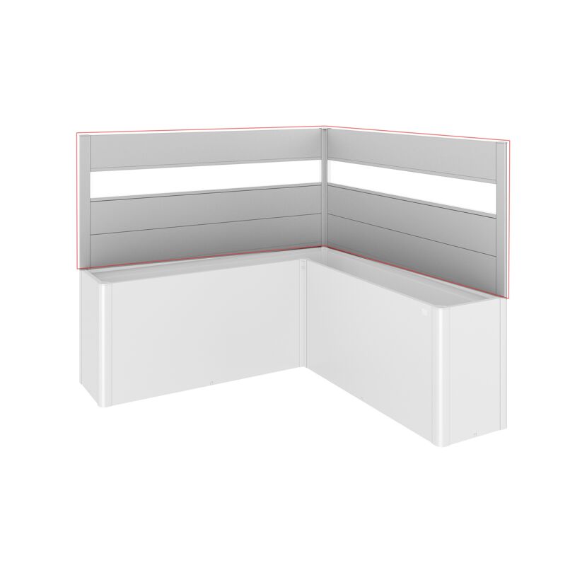 Sichtschutz für Pflanzkasten-System 'Belvedere' silber L-Form Gr. L200, 2 Stück
