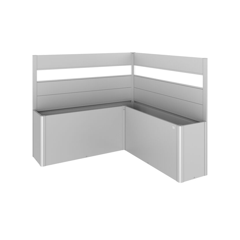 Sichtschutz für Pflanzkasten-System 'Belvedere' silber L-Form Gr. L200, 2 Stück