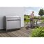 Graue Gartenbox mit Rolltür