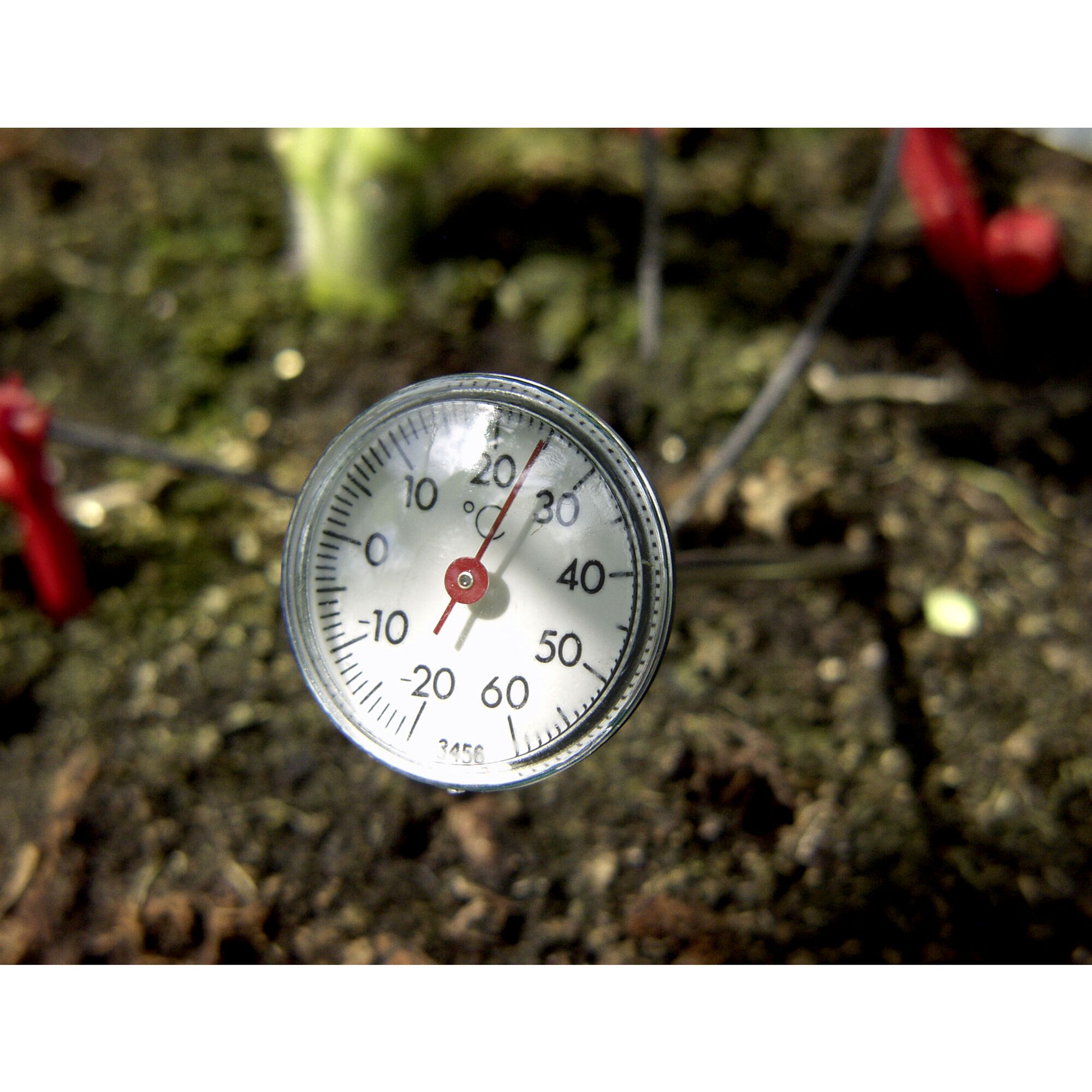 Erdthermometer im Komposthaufen