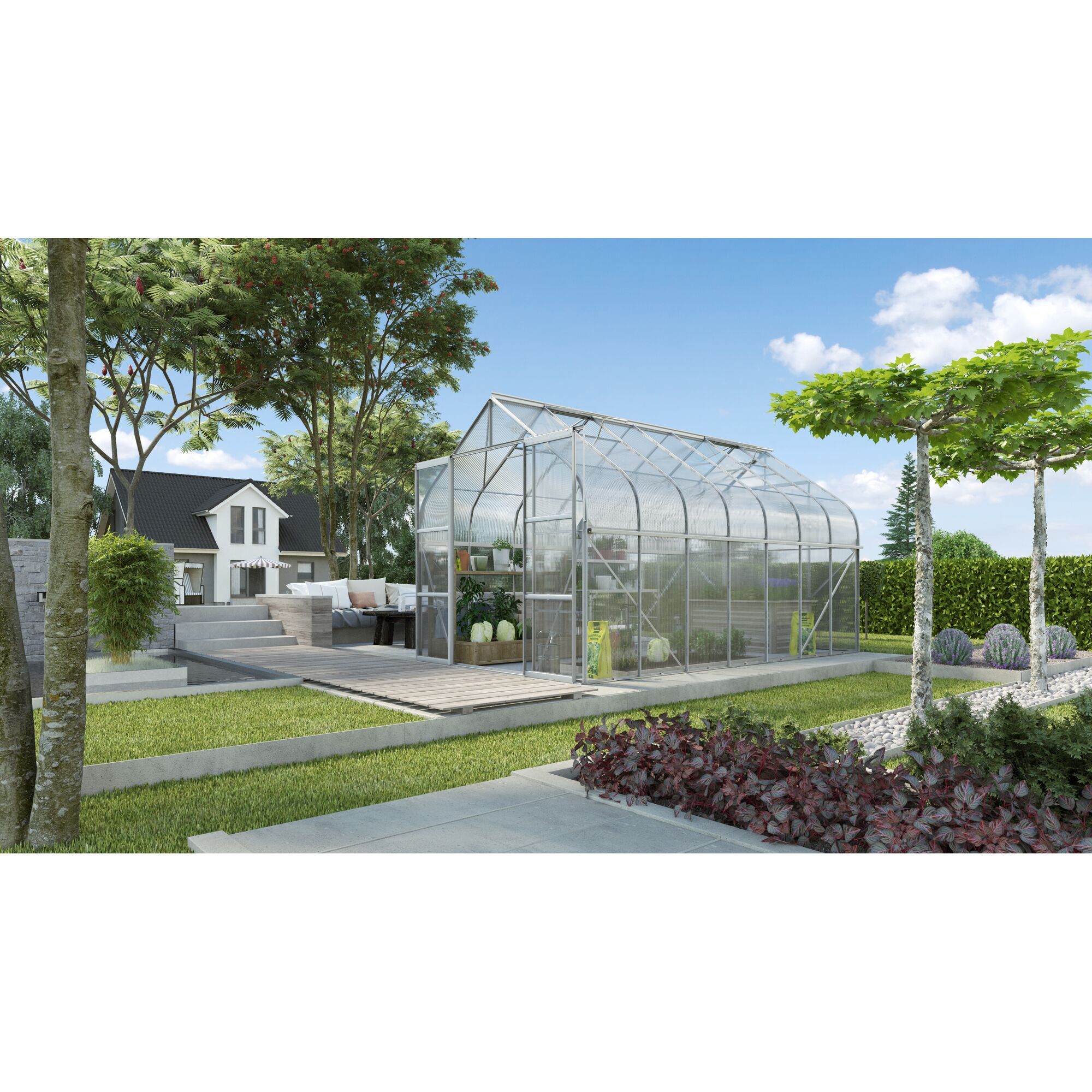 Gewächshaus Diana 11500 HKP 4mm im Garten